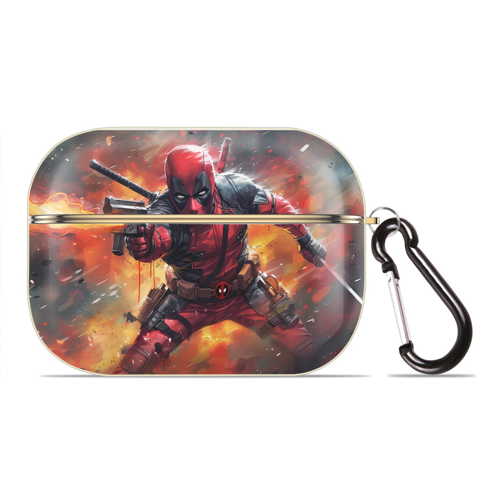 （画像用） Deadpool デッドプール 【AirPods Pro用】ハードシェル保護ケース｜耐衝撃・防指紋・カラビナ付き商品仕様