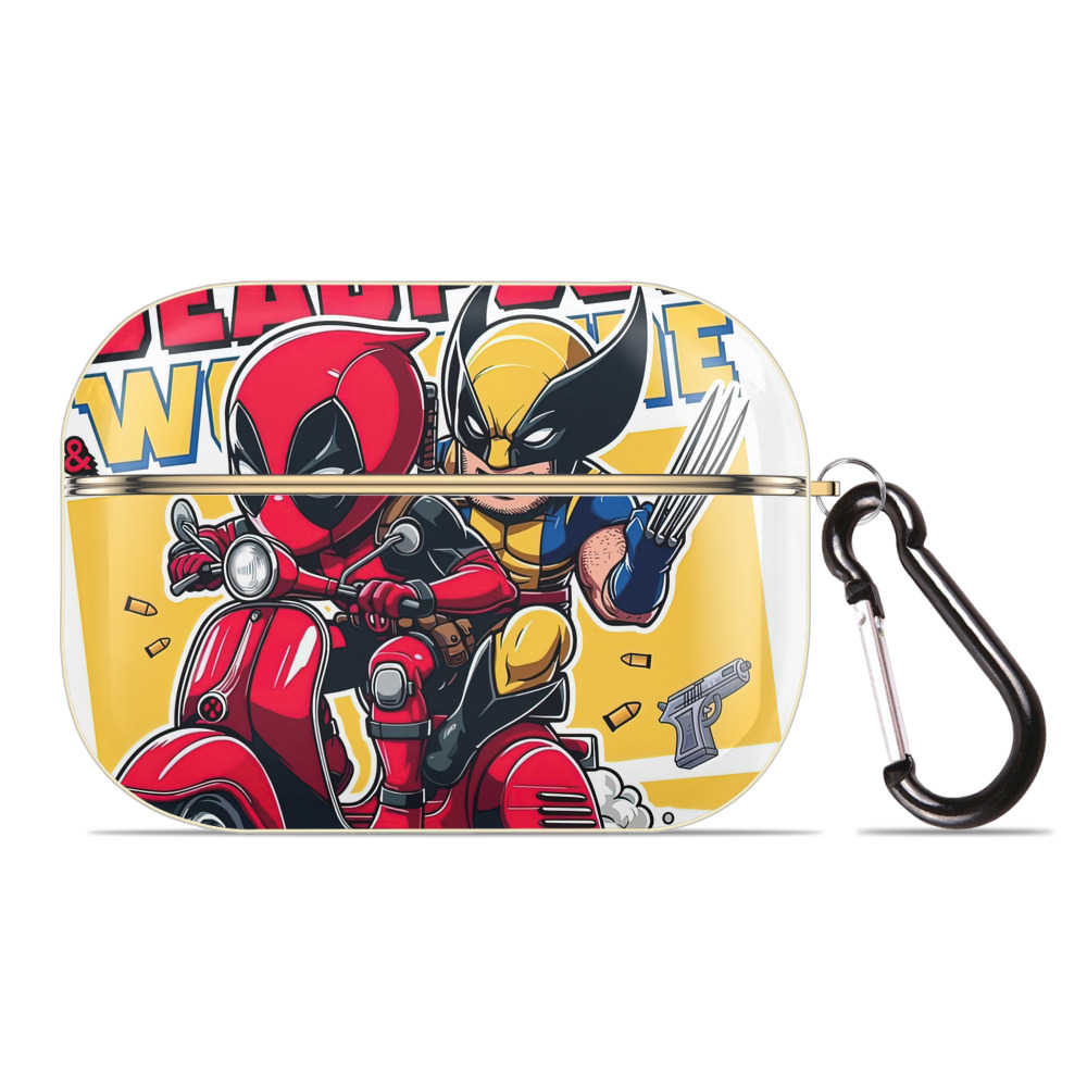 （画像用） Deadpool デッドプール 【AirPods Pro用】ハードシェル保護ケース｜耐衝撃・防指紋・カラビナ付き商品仕様
