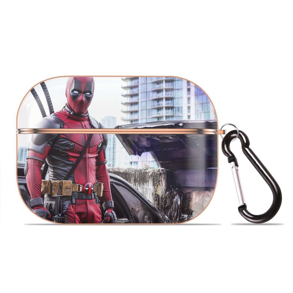 （画像用） Deadpool デッドプール 【AirPods Pro用】ハードシェル保護ケース｜耐衝撃・防指紋・カラビナ付き商品仕様