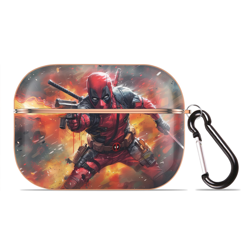 （画像用） Deadpool デッドプール 【AirPods Pro用】ハードシェル保護ケース｜耐衝撃・防指紋・カラビナ付き商品仕様