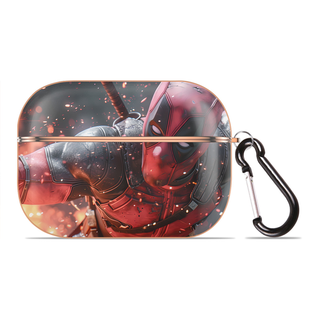 （画像用） Deadpool デッドプール 【AirPods Pro用】ハードシェル保護ケース｜耐衝撃・防指紋・カラビナ付き商品仕様
