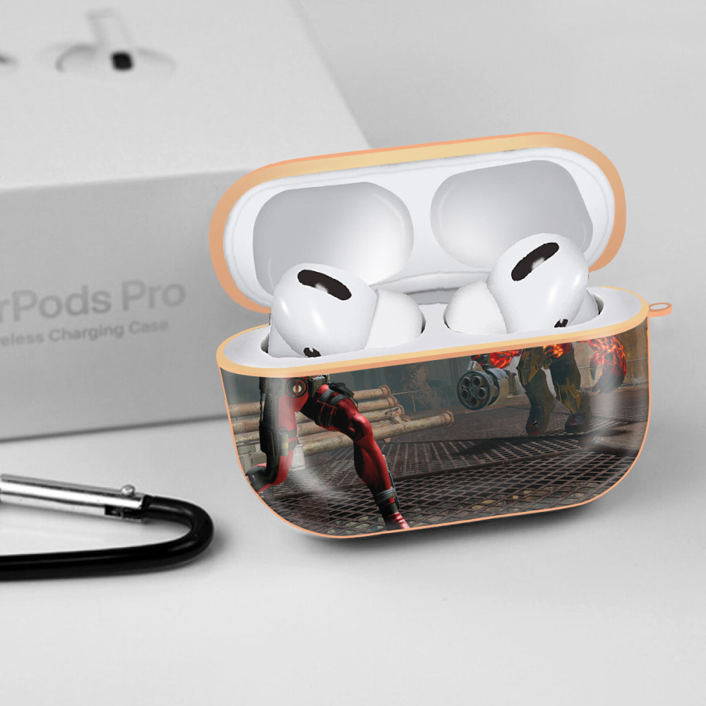 Deadpool デッドプール 【AirPods Pro用】ハードシェル保護ケース｜耐衝撃・防指紋・カラビナ付き商品仕様