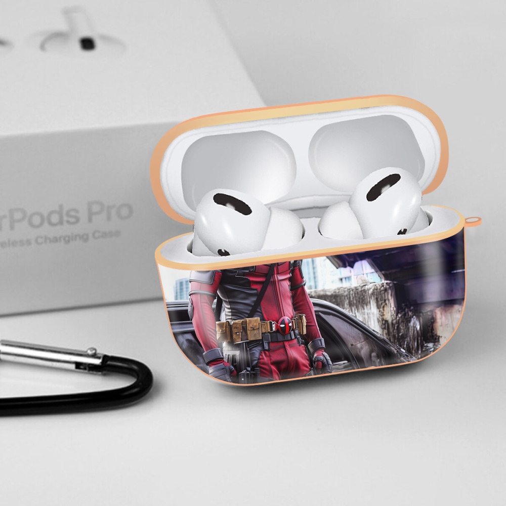 Deadpool デッドプール 【AirPods Pro用】ハードシェル保護ケース｜耐衝撃・防指紋・カラビナ付き商品仕様