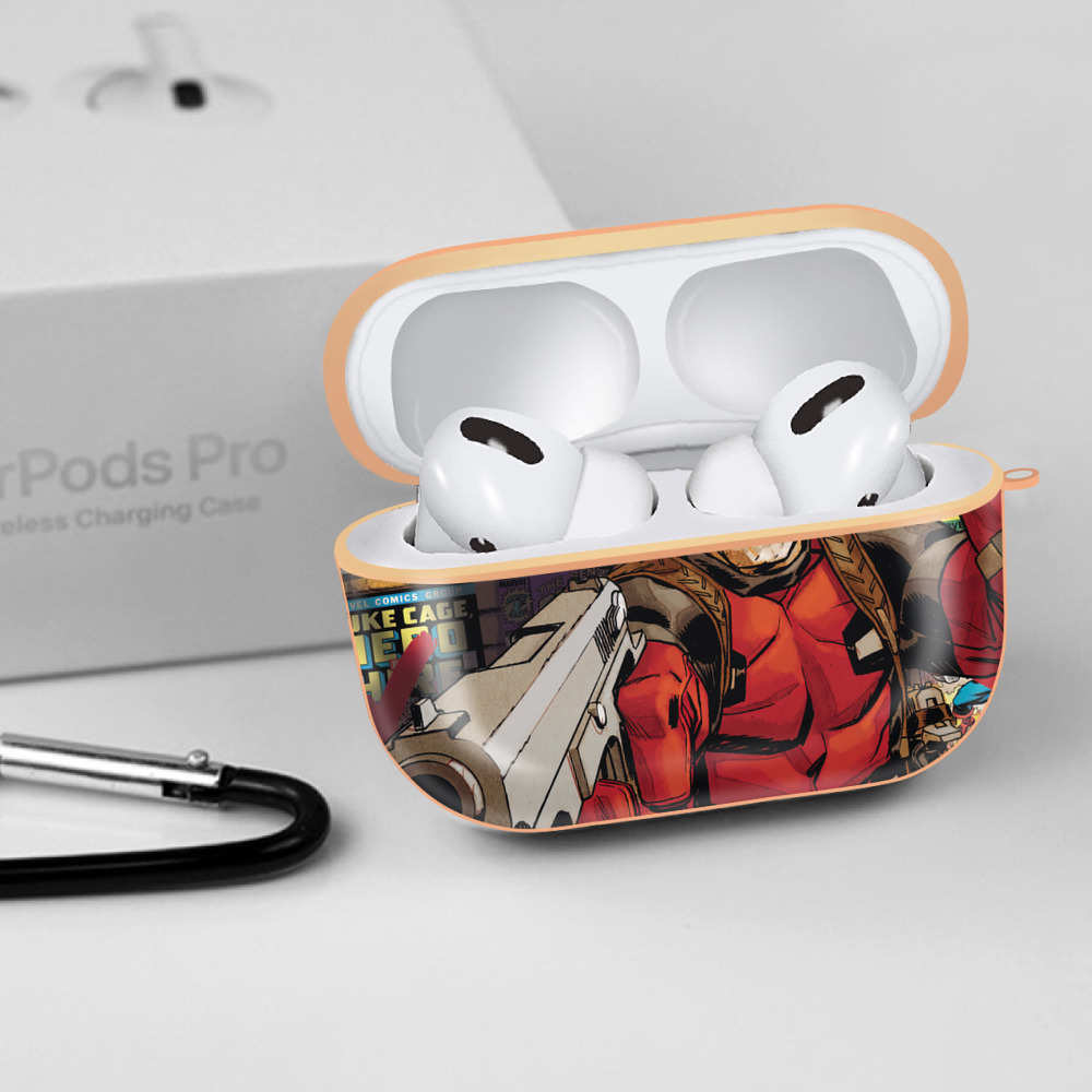 Deadpool デッドプール 【AirPods Pro用】ハードシェル保護ケース｜耐衝撃・防指紋・カラビナ付き商品仕様