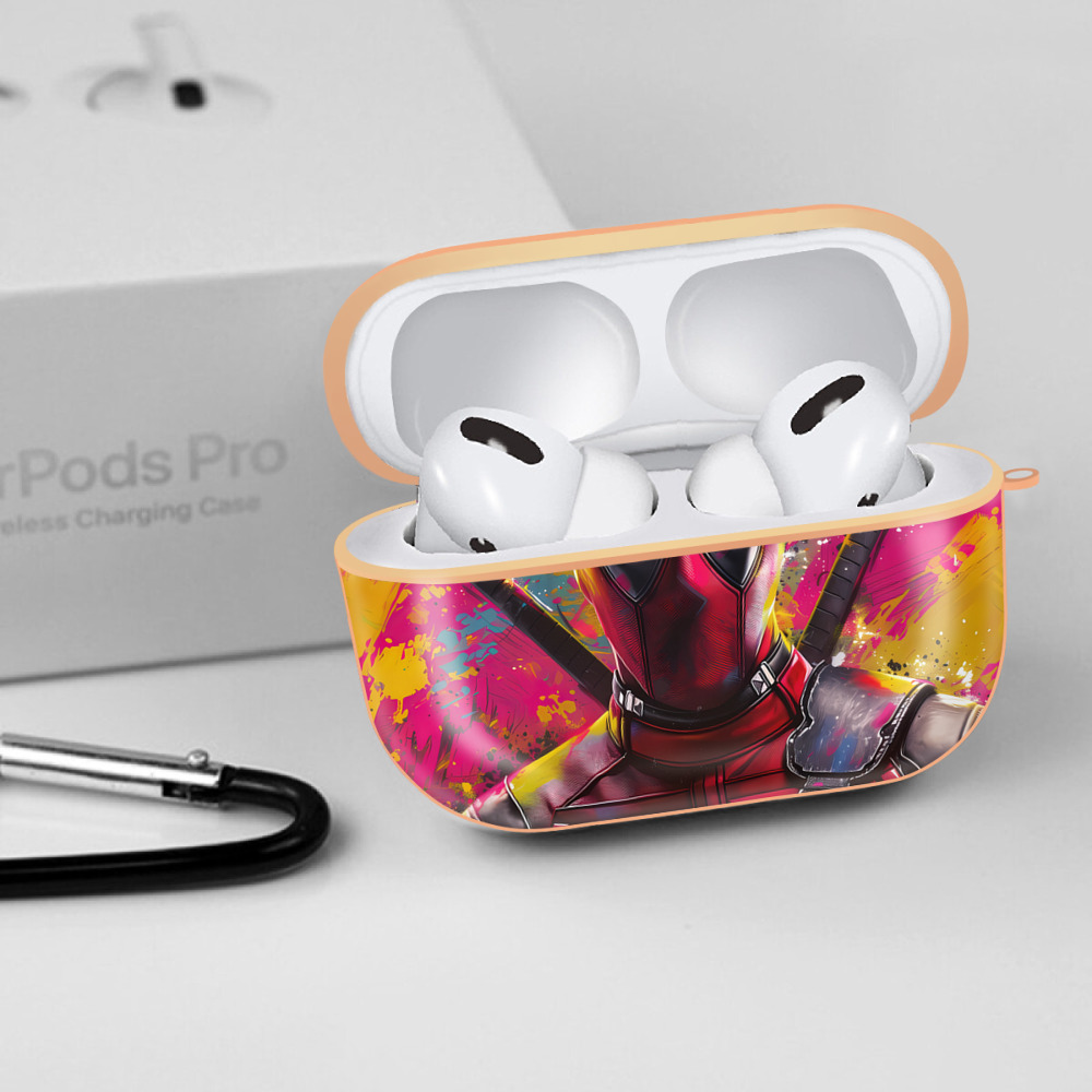 Deadpool デッドプール 【AirPods Pro用】ハードシェル保護ケース｜耐衝撃・防指紋・カラビナ付き商品仕様
