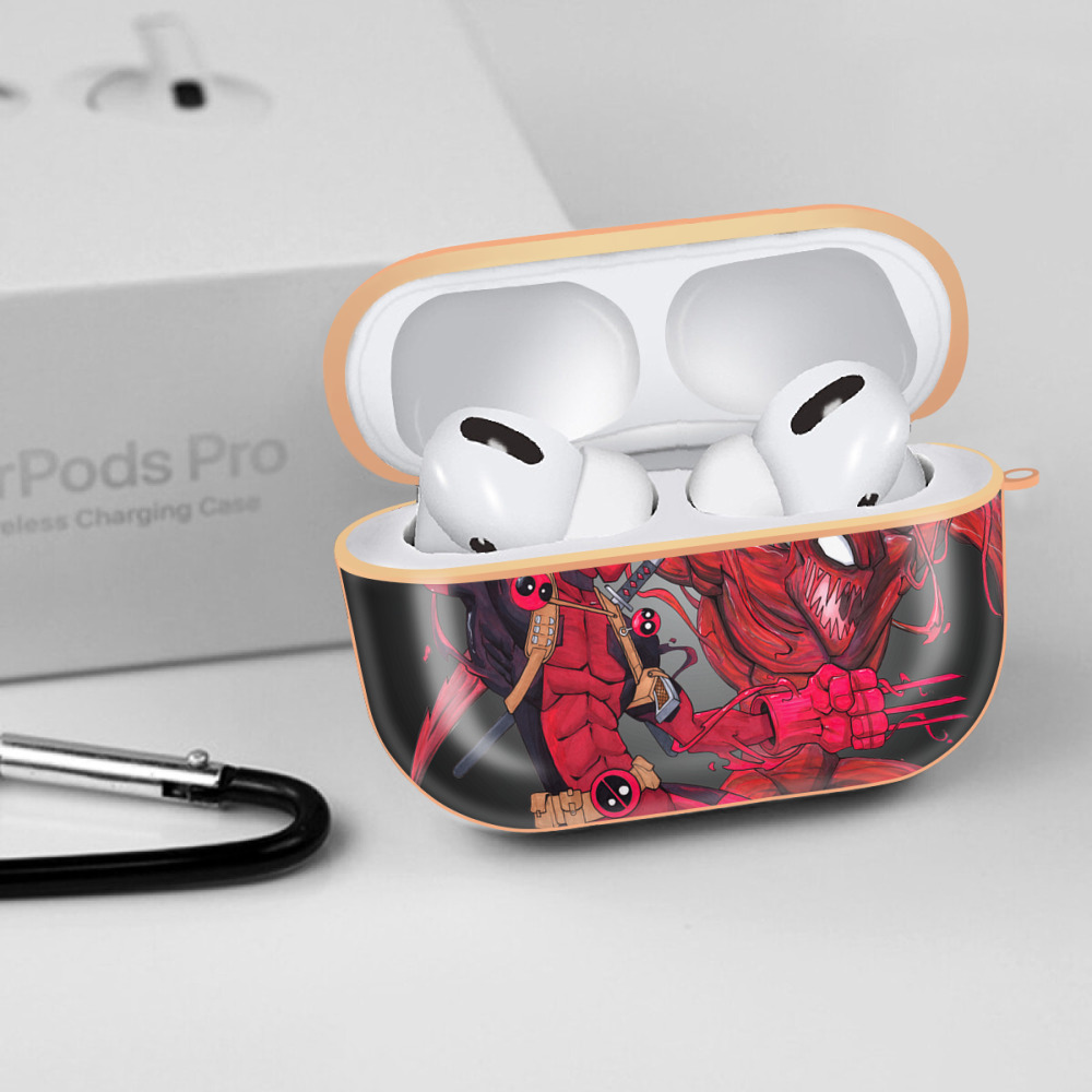 Deadpool デッドプール 【AirPods Pro用】ハードシェル保護ケース｜耐衝撃・防指紋・カラビナ付き商品仕様