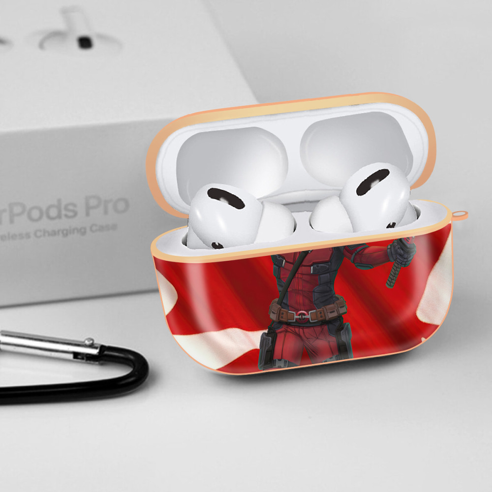 Deadpool デッドプール 【AirPods Pro用】ハードシェル保護ケース｜耐衝撃・防指紋・カラビナ付き商品仕様