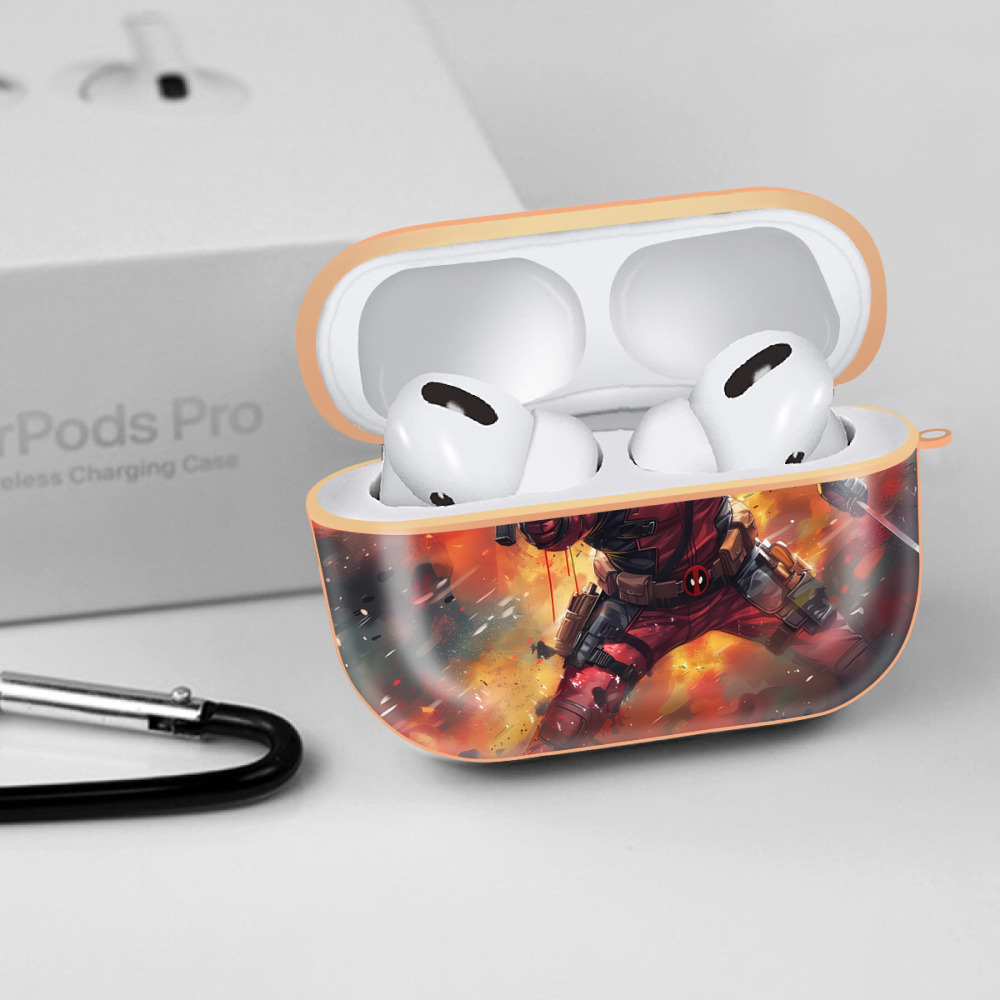 Deadpool デッドプール 【AirPods Pro用】ハードシェル保護ケース｜耐衝撃・防指紋・カラビナ付き商品仕様