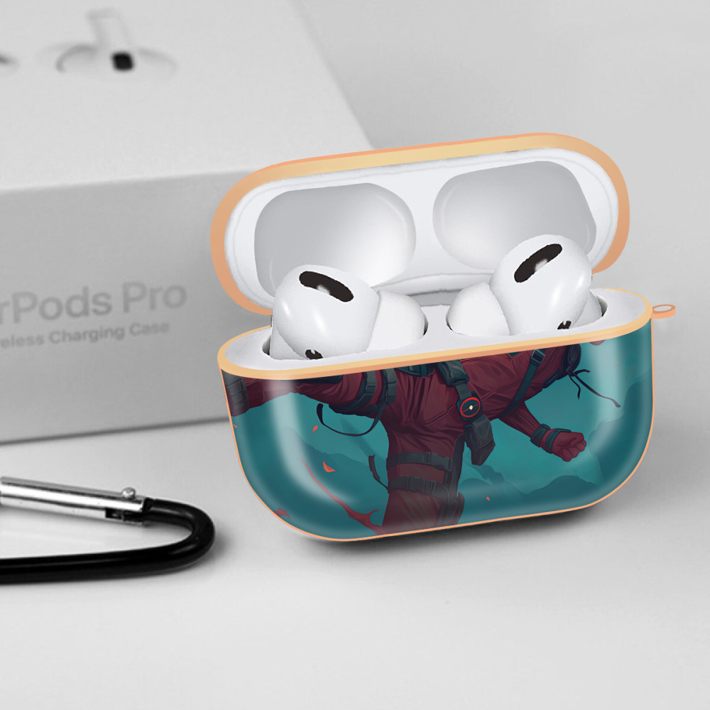Deadpool デッドプール 【AirPods Pro用】ハードシェル保護ケース｜耐衝撃・防指紋・カラビナ付き商品仕様