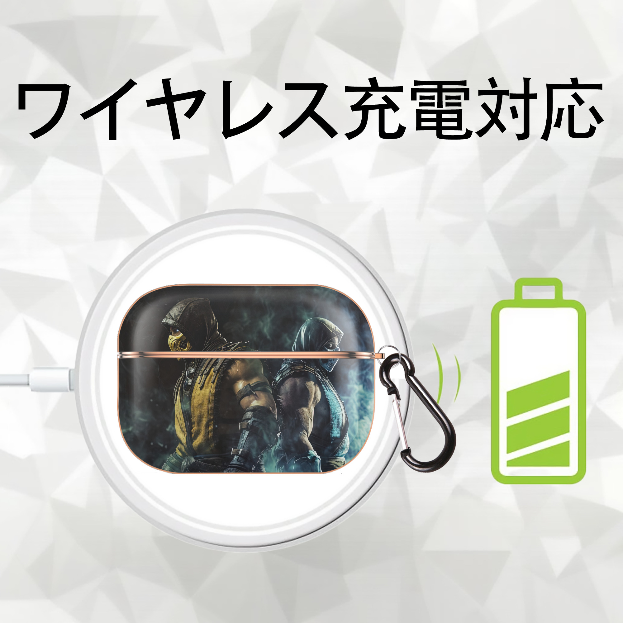 Deadpool デッドプール 【AirPods Pro用】ハードシェル保護ケース｜耐衝撃・防指紋・カラビナ付き商品仕様