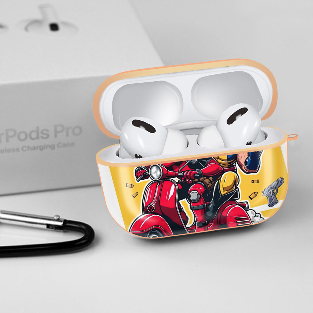 Deadpool デッドプール 【AirPods Pro用】ハードシェル保護ケース｜耐衝撃・防指紋・カラビナ付き商品仕様
