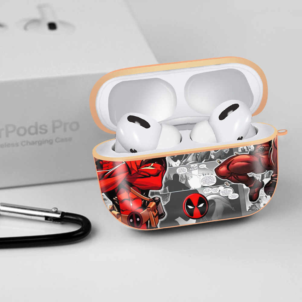 Deadpool デッドプール 【AirPods Pro用】ハードシェル保護ケース｜耐衝撃・防指紋・カラビナ付き商品仕様