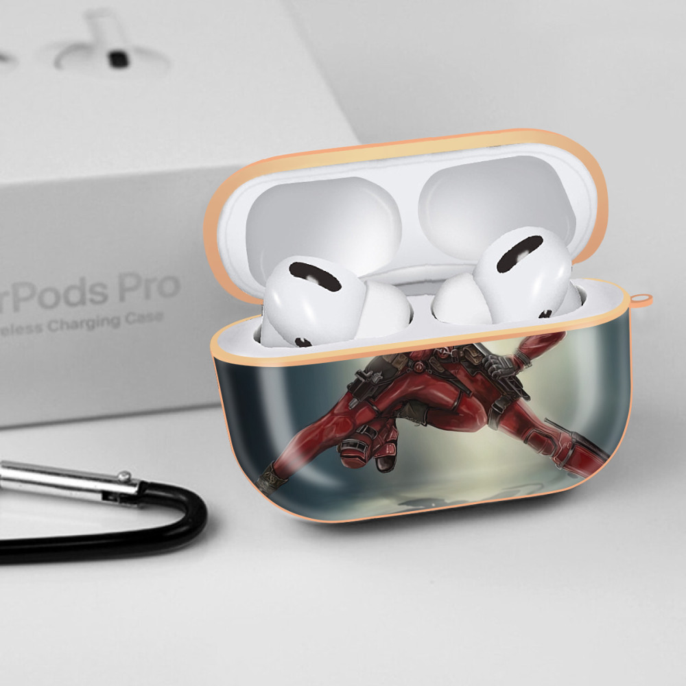 Deadpool デッドプール 【AirPods Pro用】ハードシェル保護ケース｜耐衝撃・防指紋・カラビナ付き商品仕様