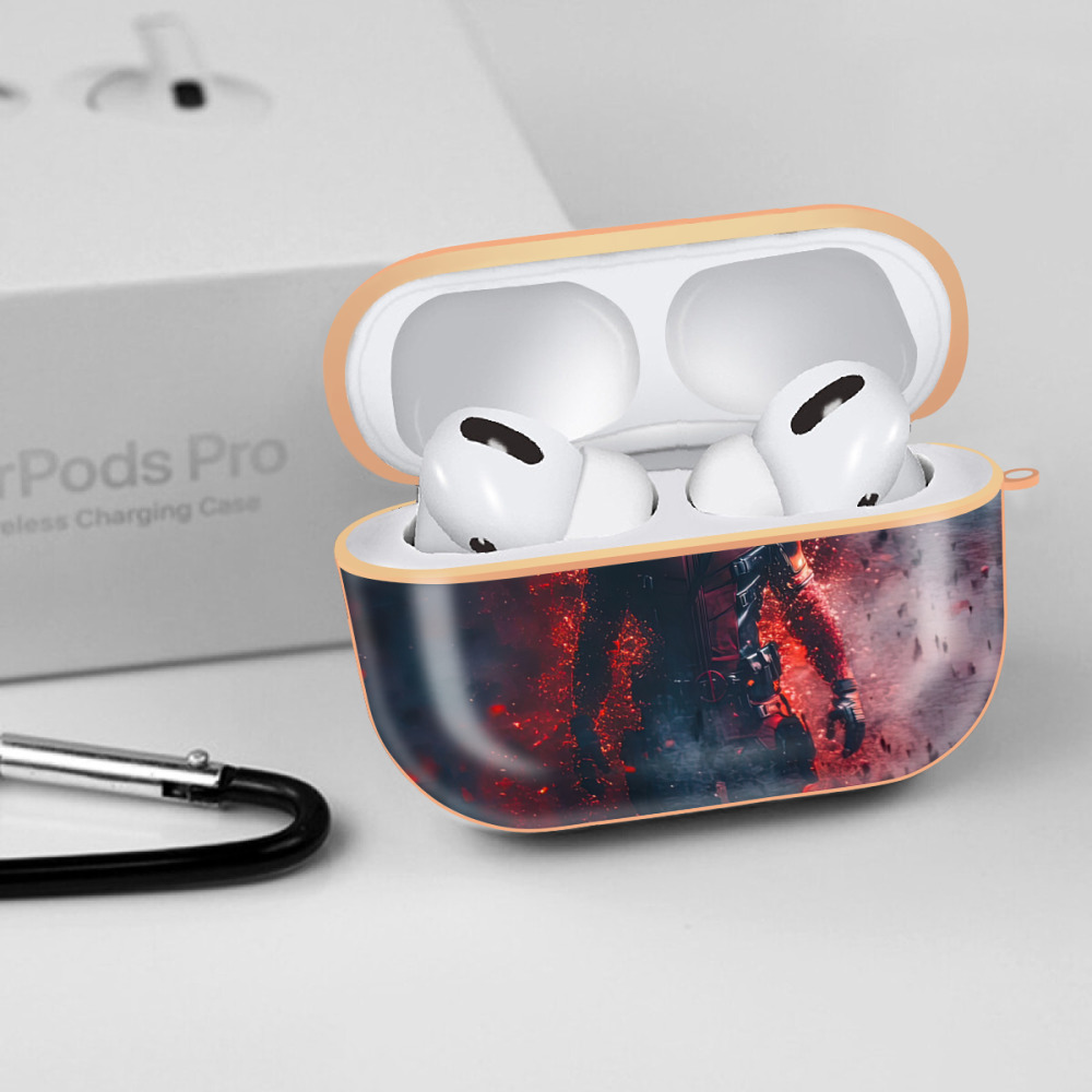 Deadpool デッドプール 【AirPods Pro用】ハードシェル保護ケース｜耐衝撃・防指紋・カラビナ付き商品仕様