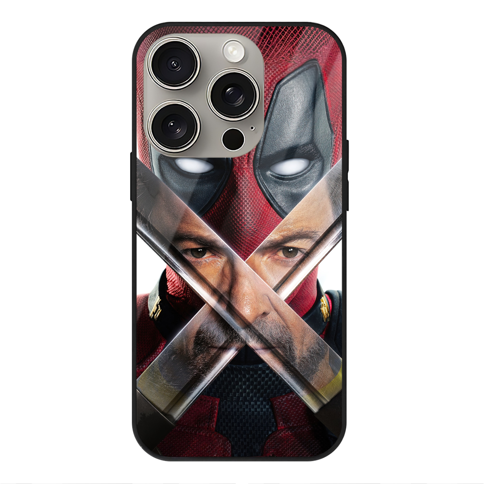 （画像用） Deadpool デッドプール 【iPhone15Pro対応】スマホケース 耐衝撃＆黄変防止 背面ガラス