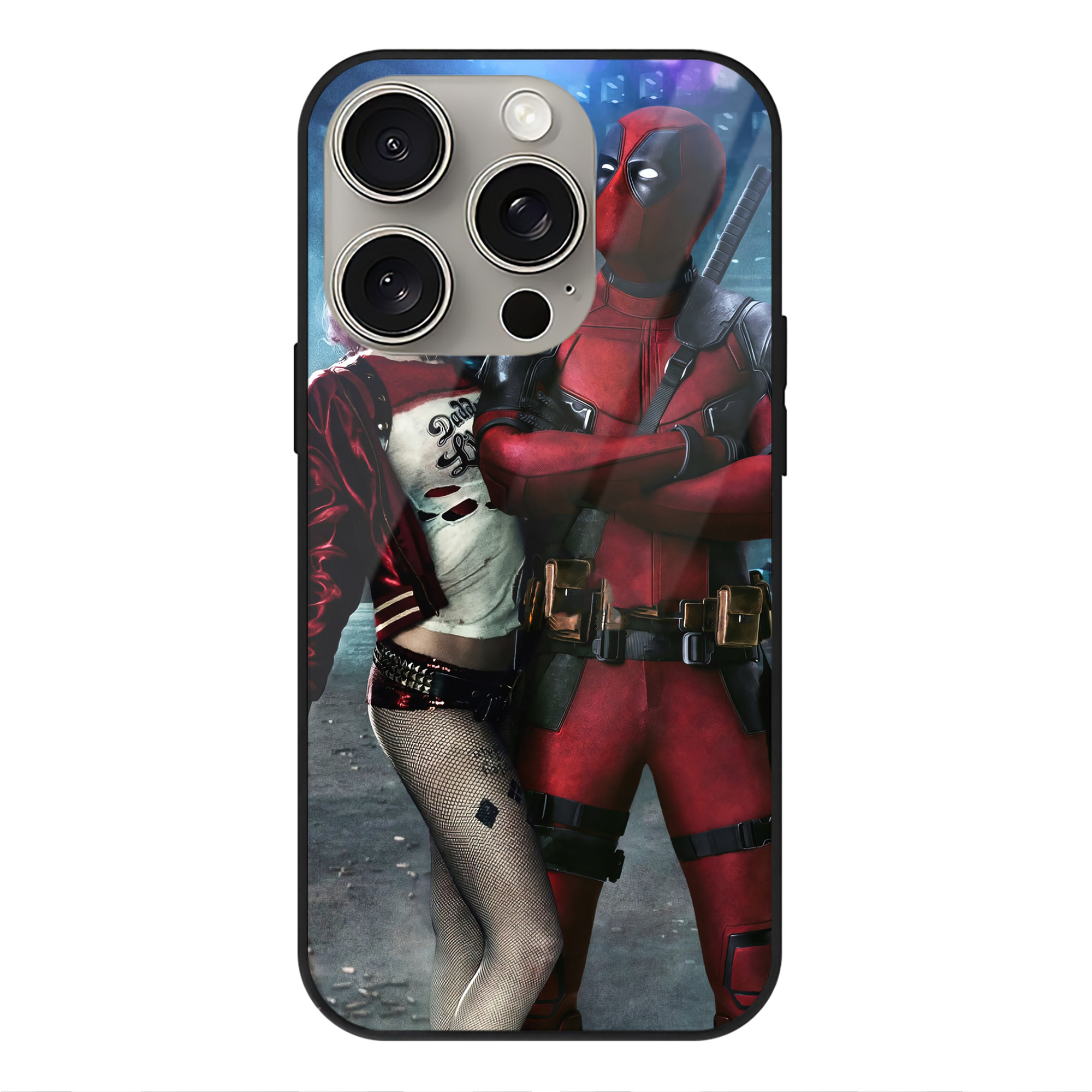 （画像用） Deadpool デッドプール 【iPhone15Pro対応】スマホケース 耐衝撃＆黄変防止 背面ガラス