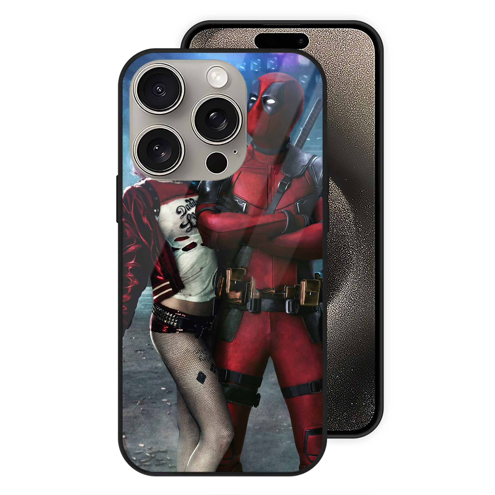 （画像用） Deadpool デッドプール 【iPhone15Pro対応】スマホケース 耐衝撃＆黄変防止 背面ガラス