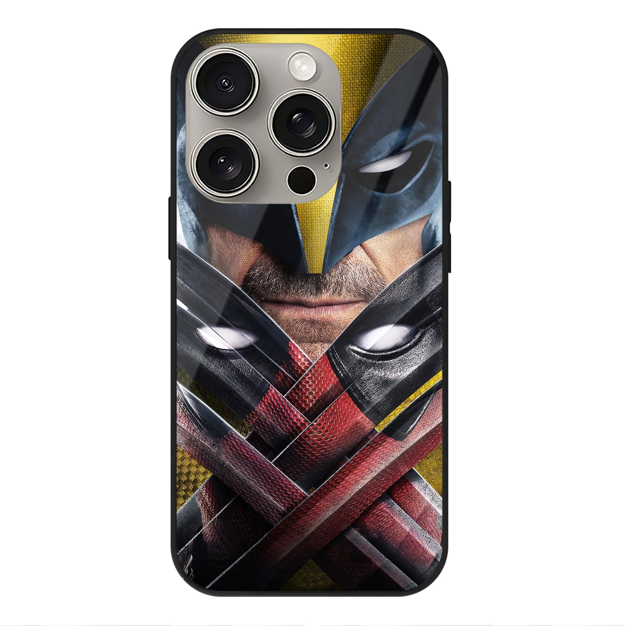 （画像用） Deadpool デッドプール 【iPhone15Pro対応】スマホケース 耐衝撃＆黄変防止 背面ガラス