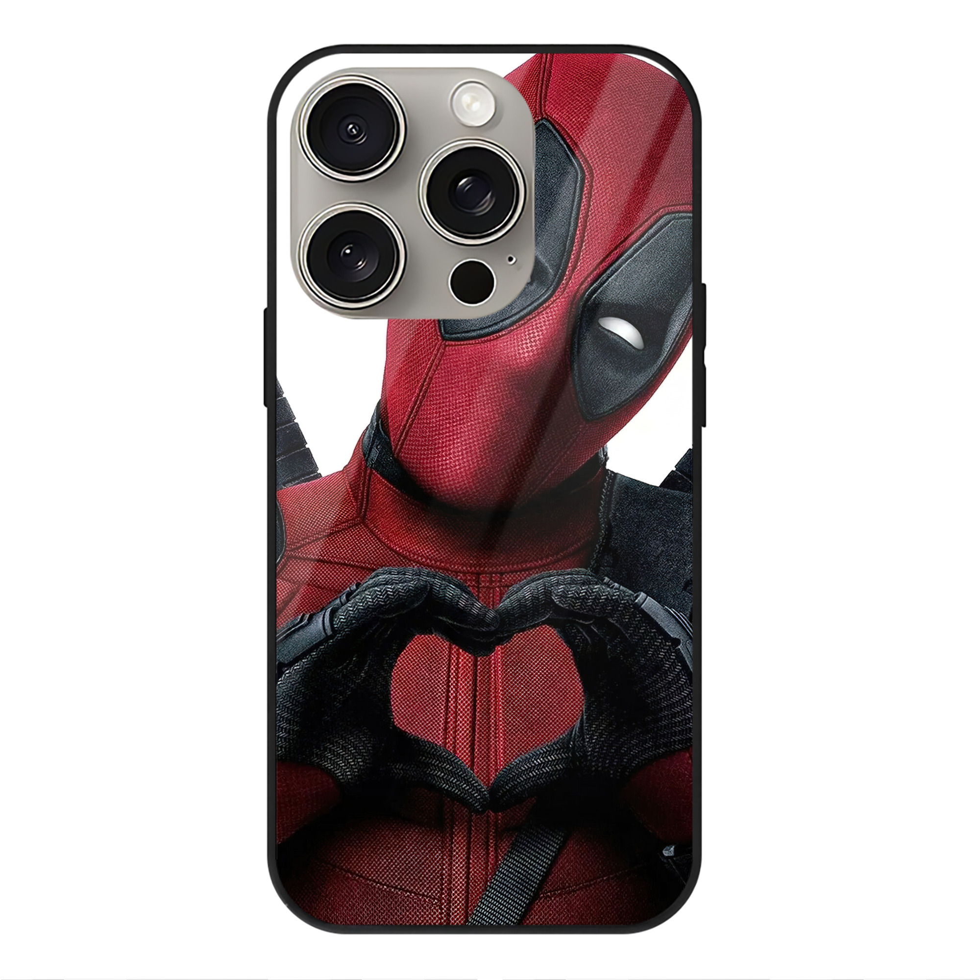 （画像用） Deadpool デッドプール 【iPhone15Pro対応】スマホケース 耐衝撃＆黄変防止 背面ガラス