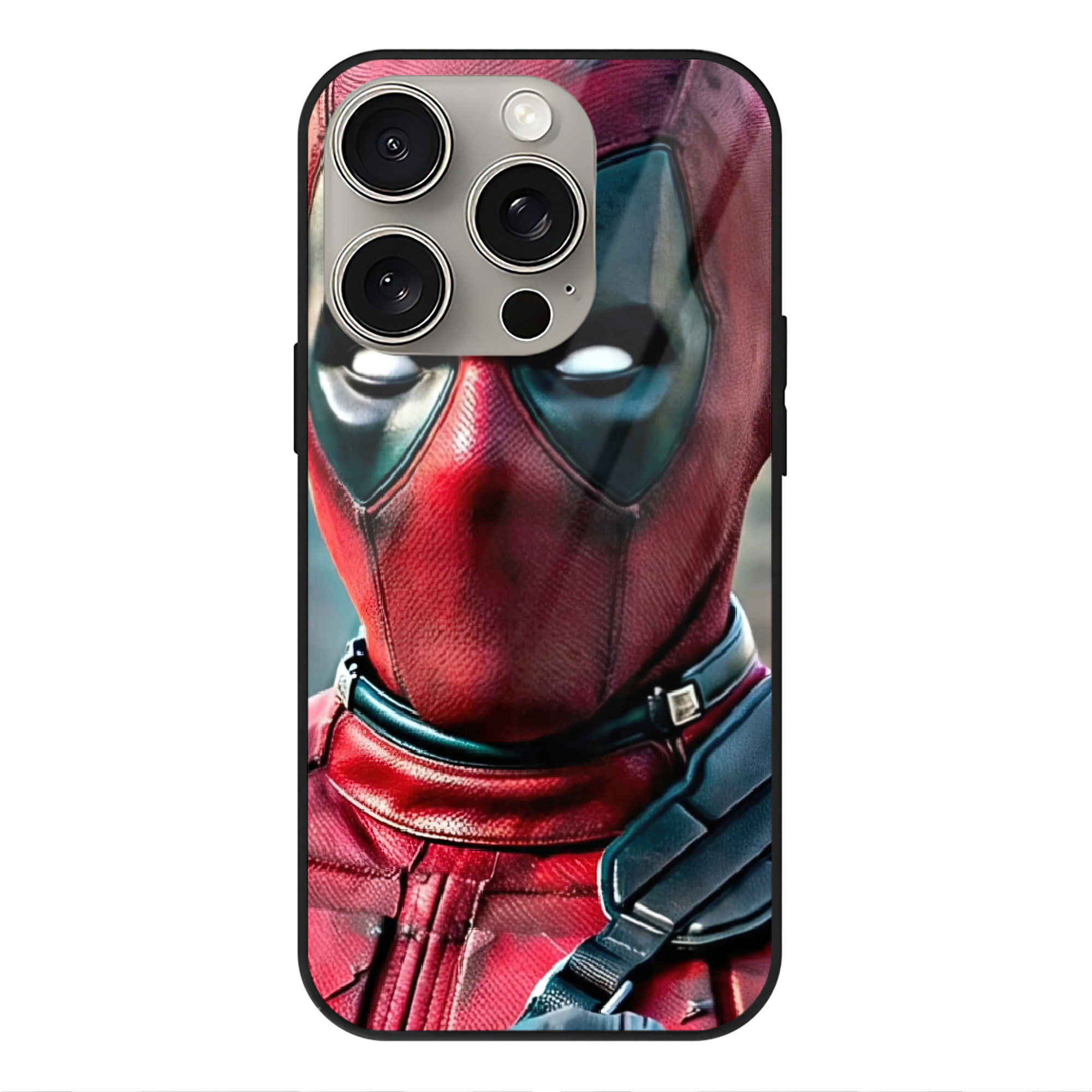 （画像用） Deadpool デッドプール 【iPhone15Pro対応】スマホケース 耐衝撃＆黄変防止 背面ガラス