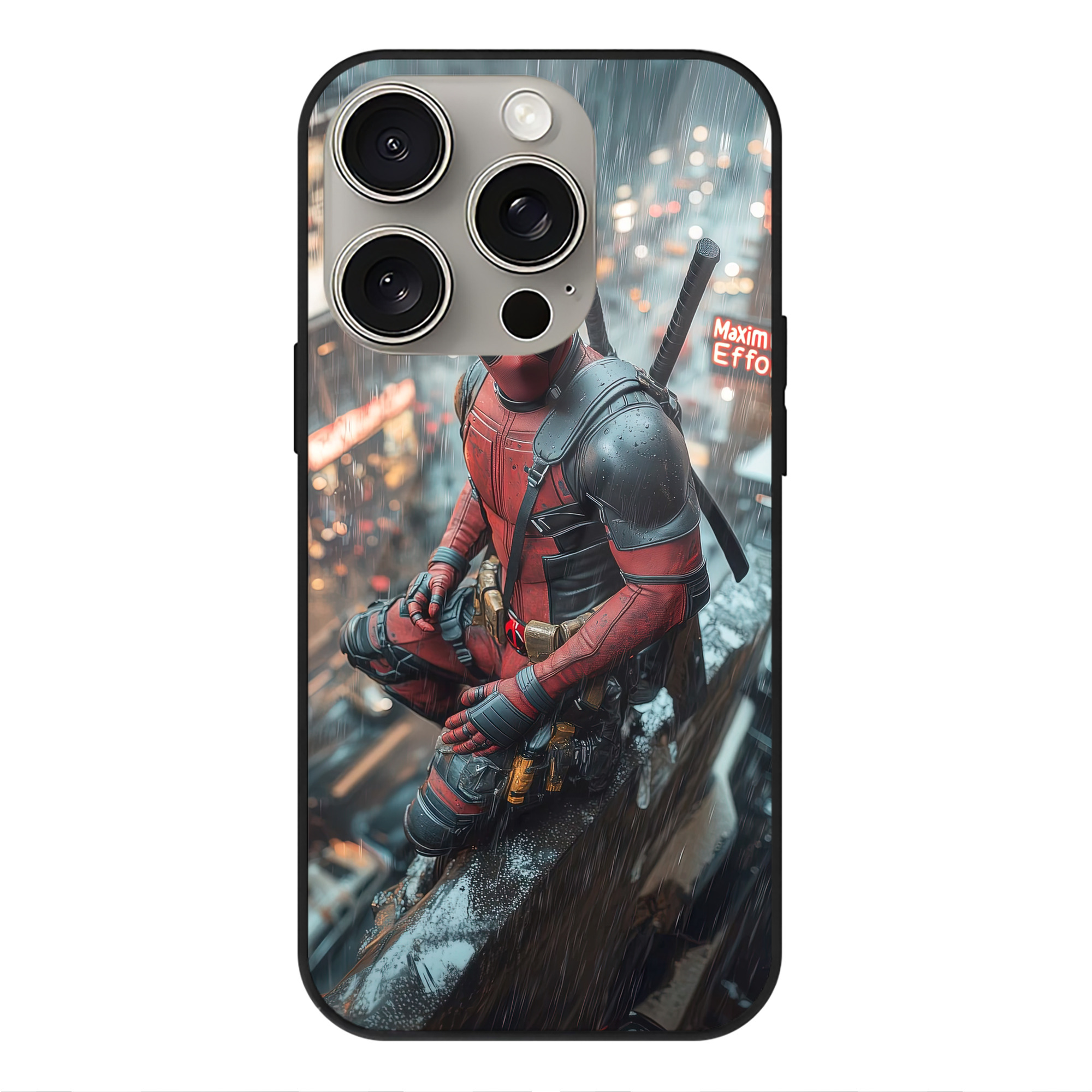 （画像用） Deadpool デッドプール 【iPhone15Pro対応】スマホケース 耐衝撃＆黄変防止 背面ガラス