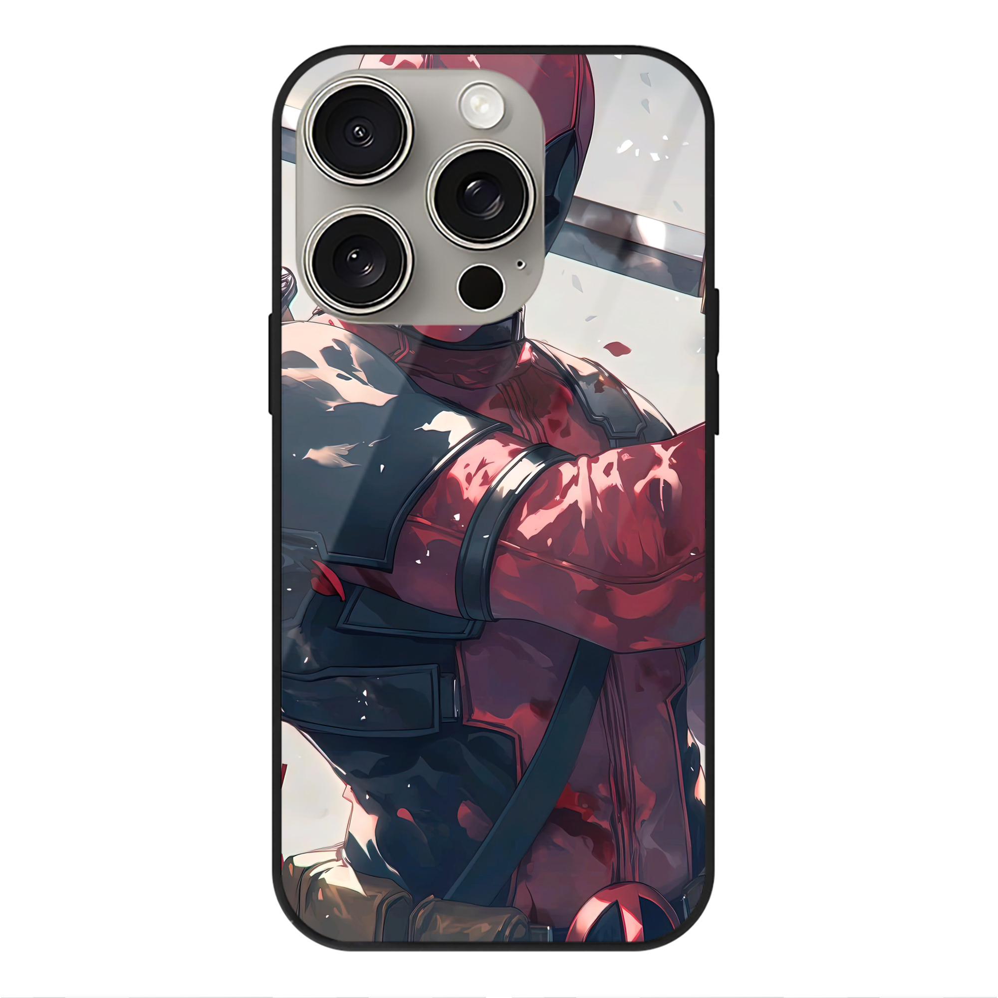 （画像用） Deadpool デッドプール 【iPhone15Pro対応】スマホケース 耐衝撃＆黄変防止 背面ガラス