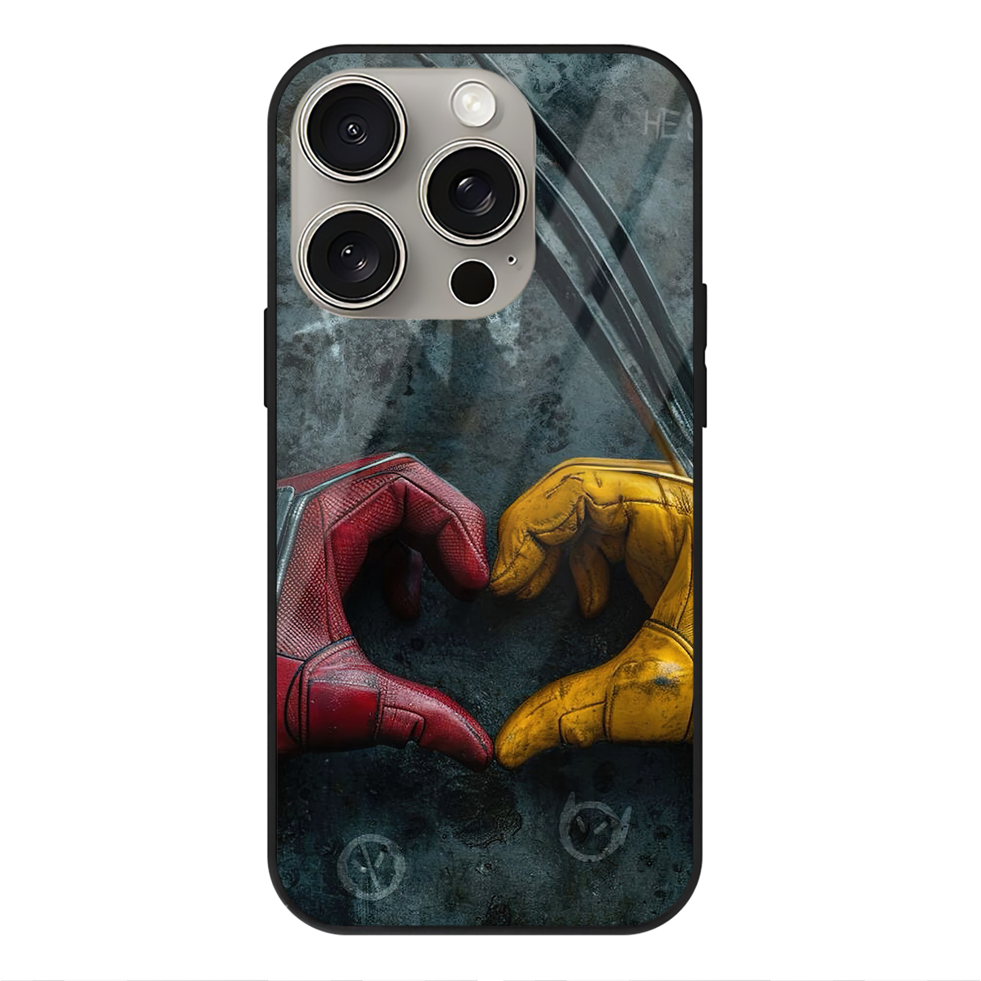 （画像用） Deadpool デッドプール 【iPhone15Pro対応】スマホケース 耐衝撃＆黄変防止 背面ガラス
