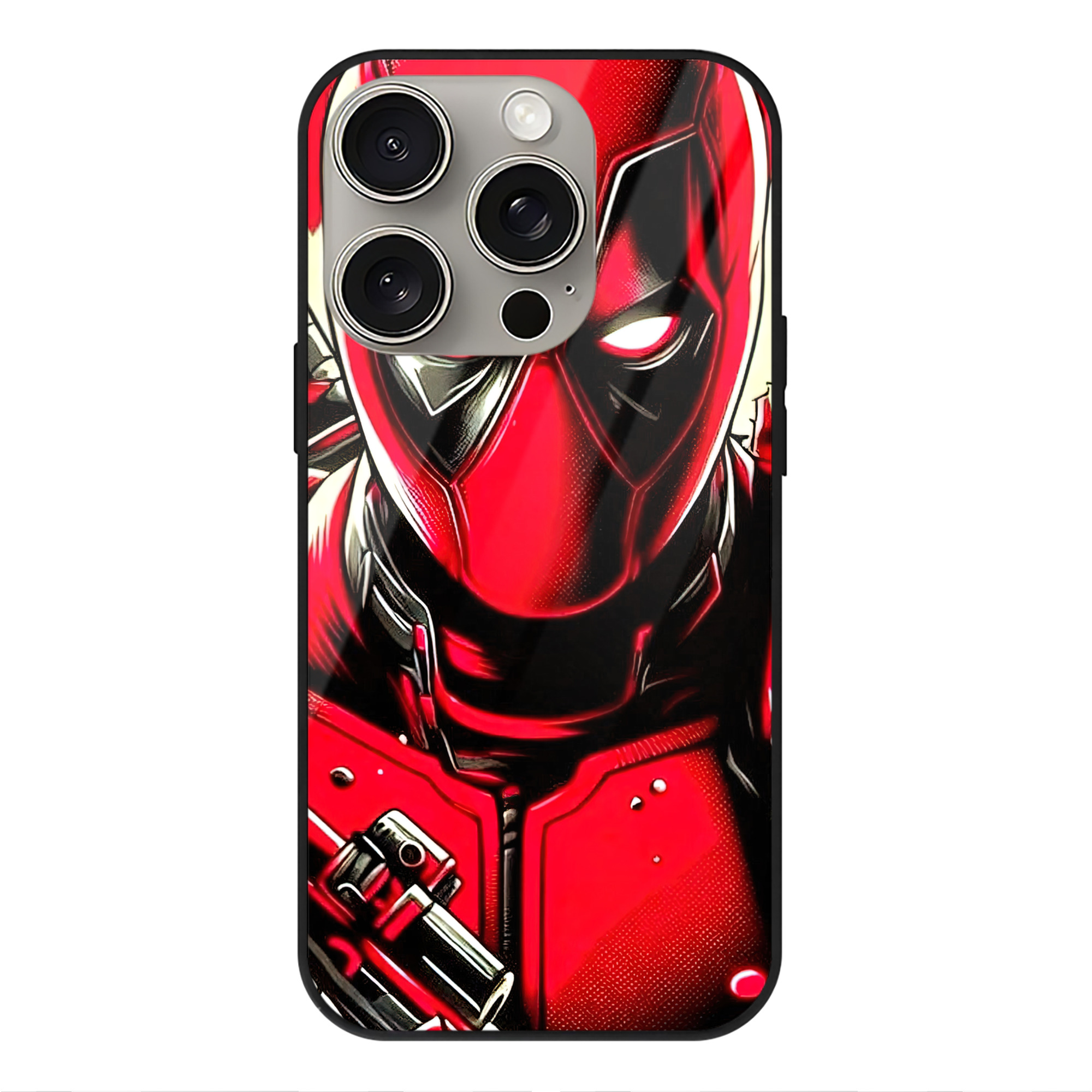 （画像用） Deadpool デッドプール 【iPhone15Pro対応】スマホケース 耐衝撃＆黄変防止 背面ガラス