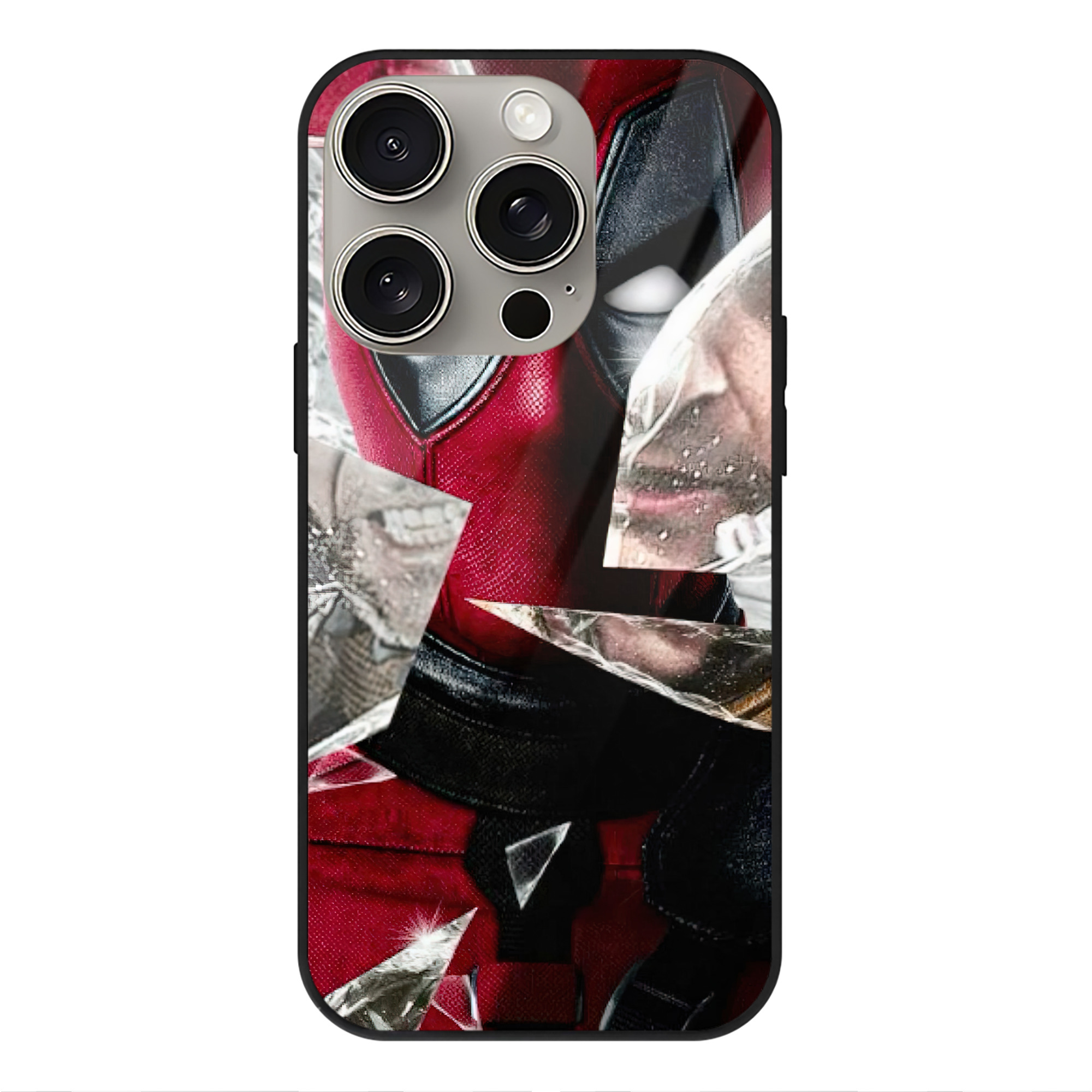 （画像用） Deadpool デッドプール 【iPhone15Pro対応】スマホケース 耐衝撃＆黄変防止 背面ガラス
