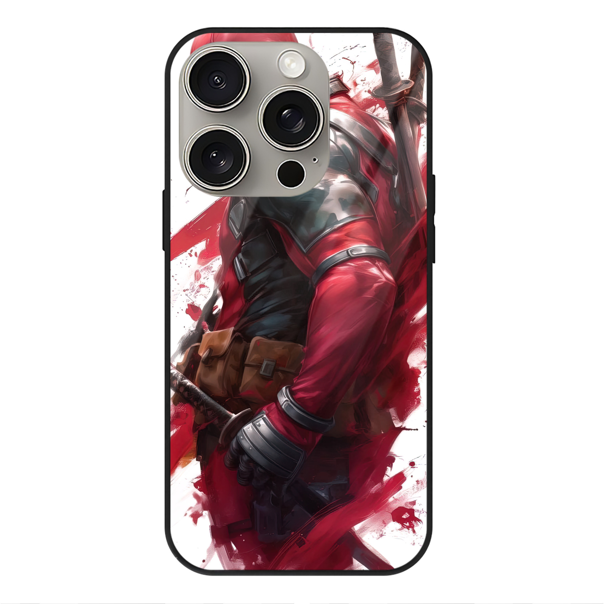 （画像用） Deadpool デッドプール 【iPhone15Pro対応】スマホケース 耐衝撃＆黄変防止 背面ガラス