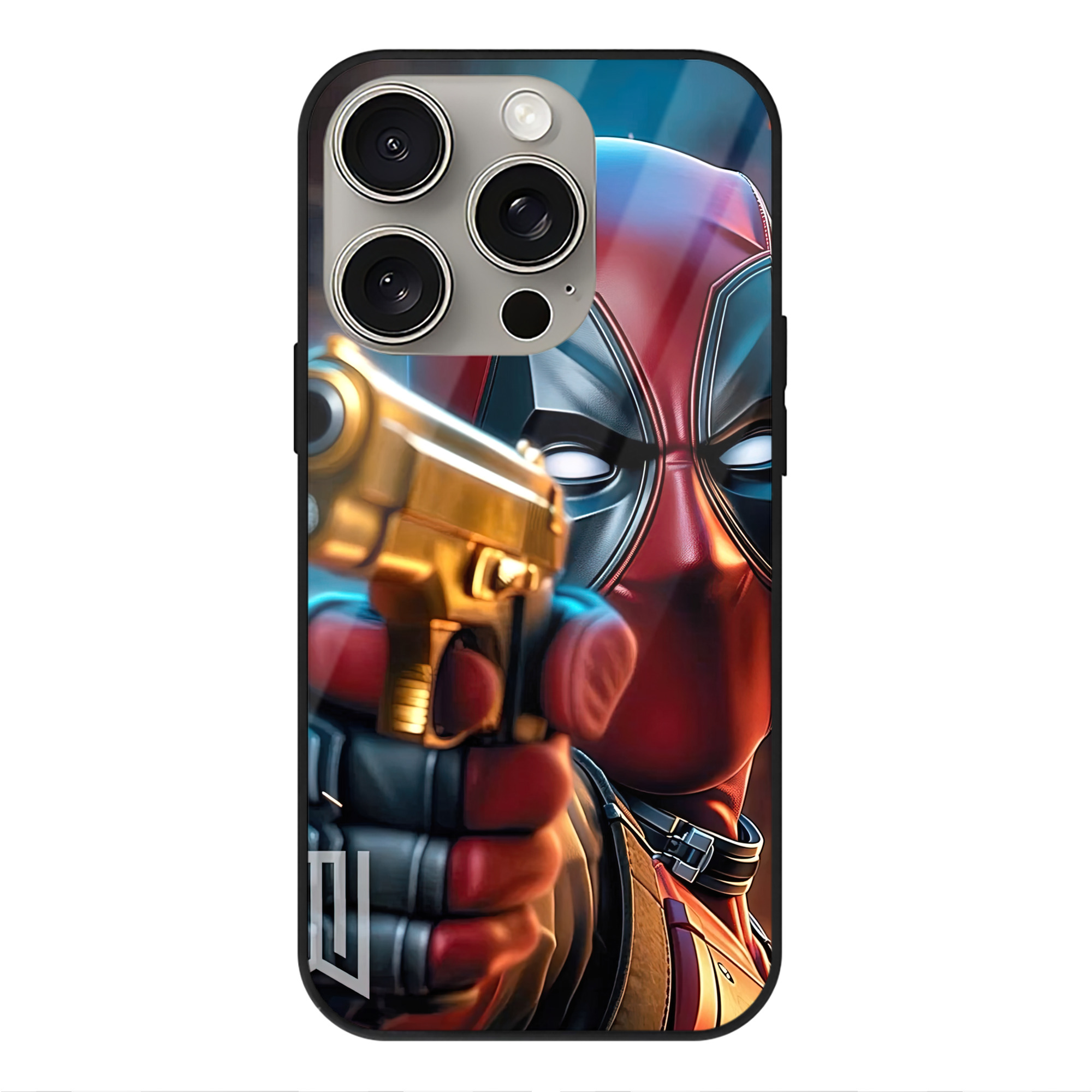 （画像用） Deadpool デッドプール 【iPhone15Pro対応】スマホケース 耐衝撃＆黄変防止 背面ガラス