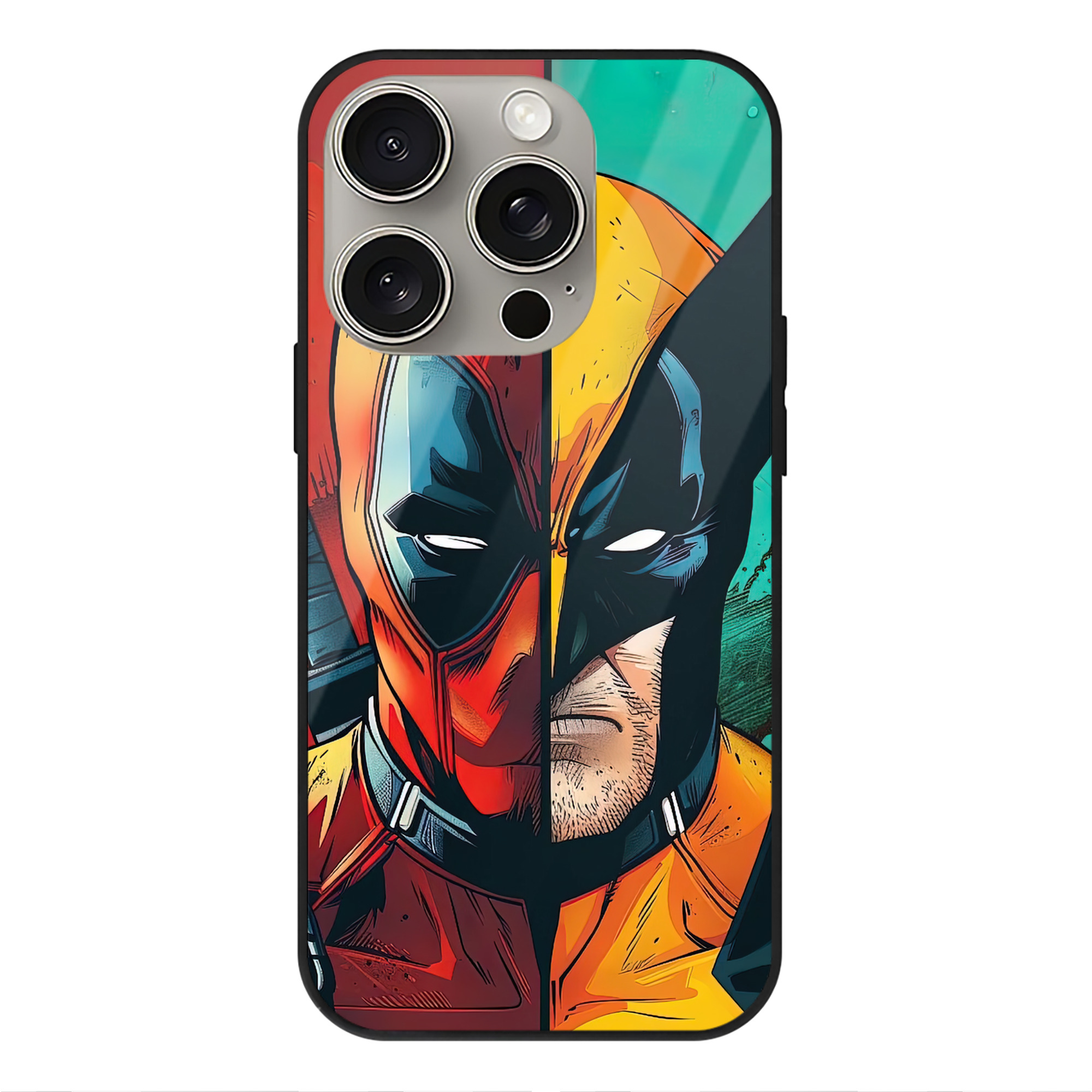 （画像用） Deadpool デッドプール 【iPhone15Pro対応】スマホケース 耐衝撃＆黄変防止 背面ガラス