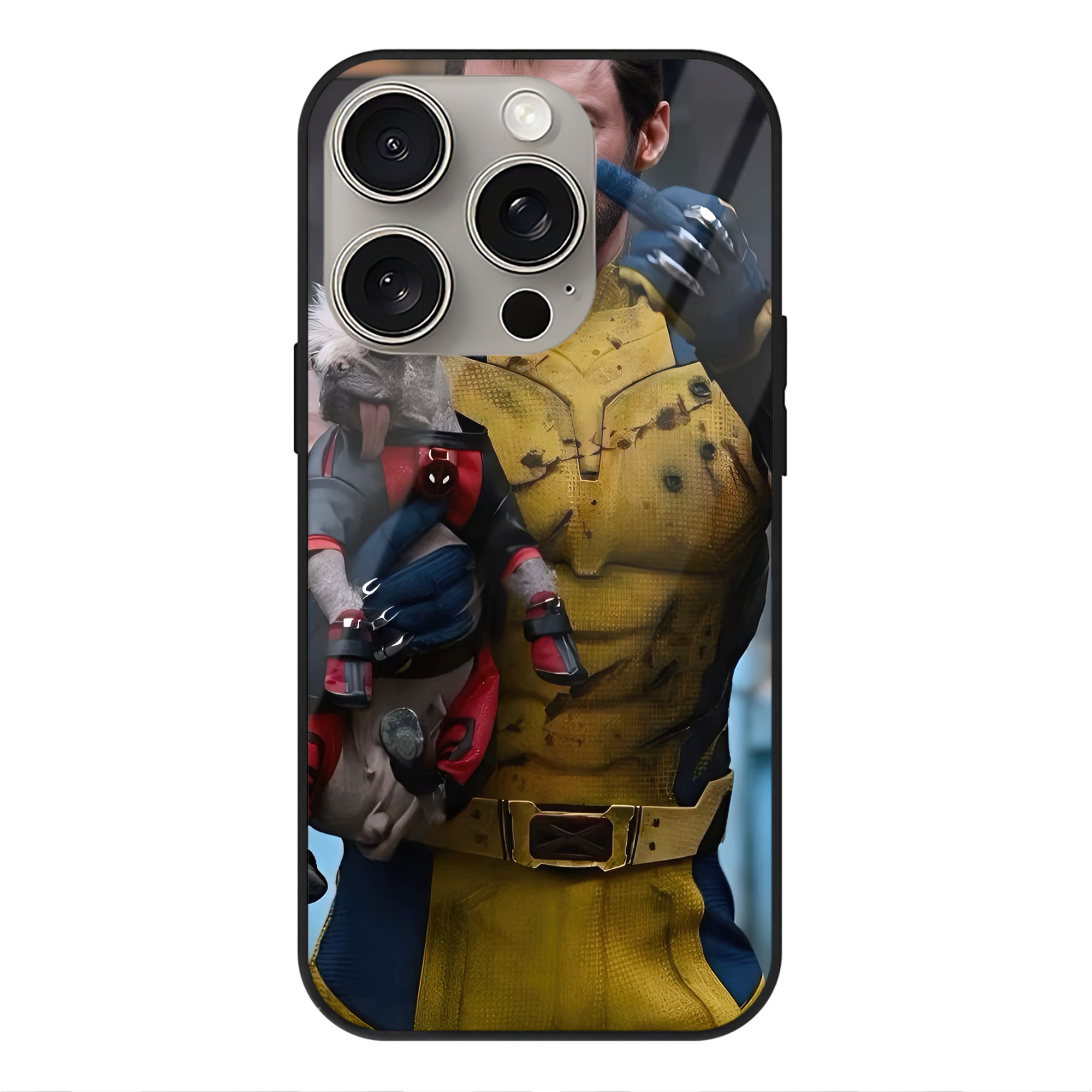 （画像用） Deadpool デッドプール 【iPhone15Pro対応】スマホケース 耐衝撃＆黄変防止 背面ガラス