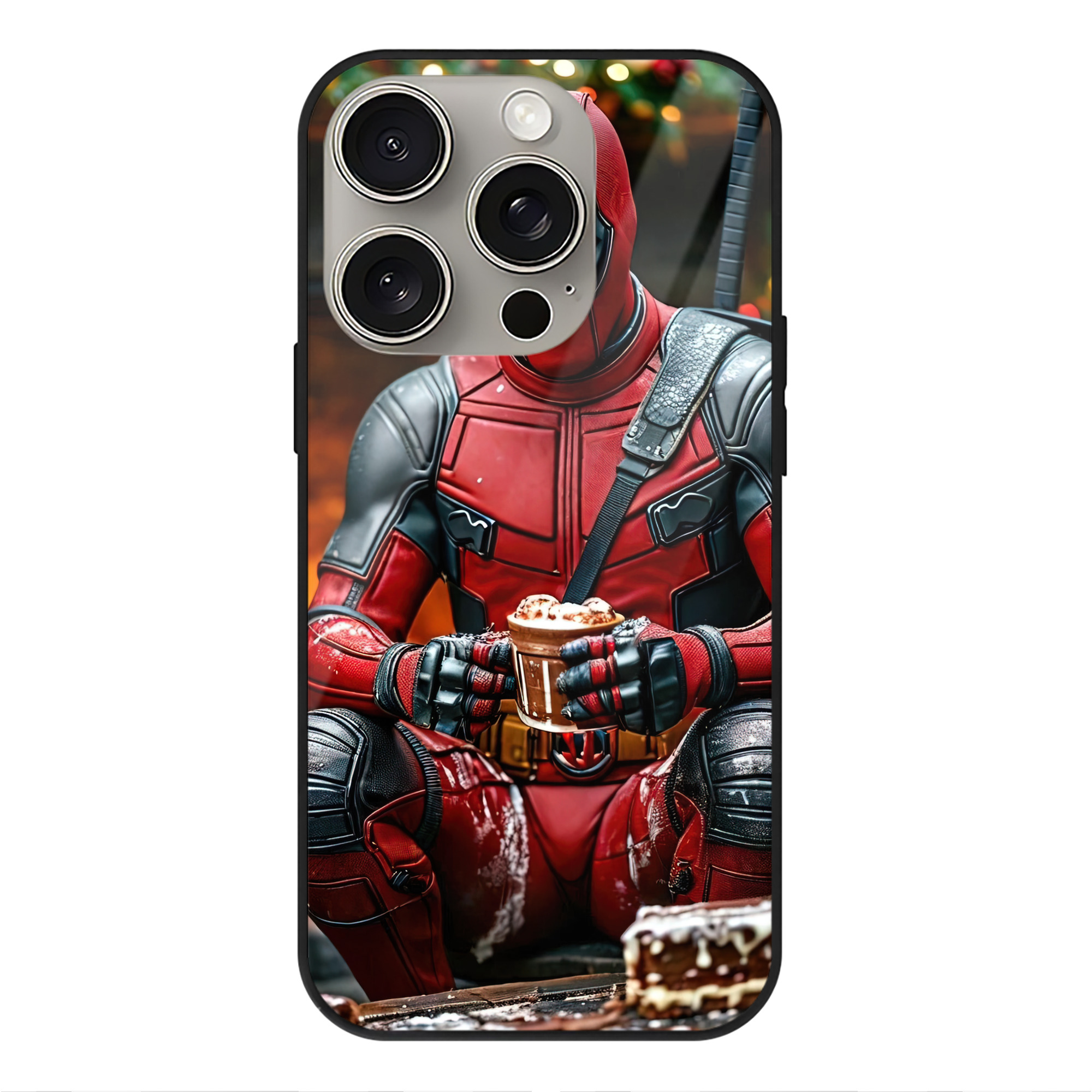 （画像用） Deadpool デッドプール 【iPhone15Pro対応】スマホケース 耐衝撃＆黄変防止 背面ガラス