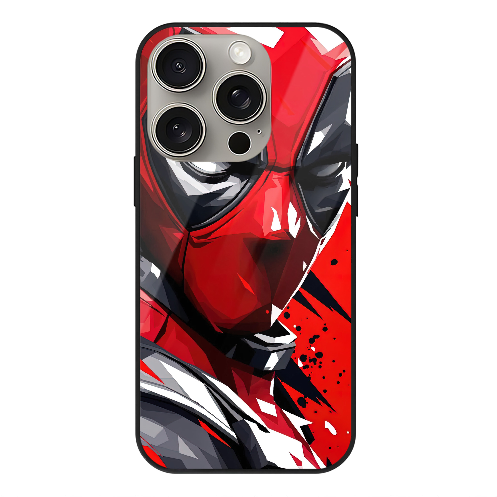 （画像用） Deadpool デッドプール 【iPhone15Pro対応】スマホケース 耐衝撃＆黄変防止 背面ガラス