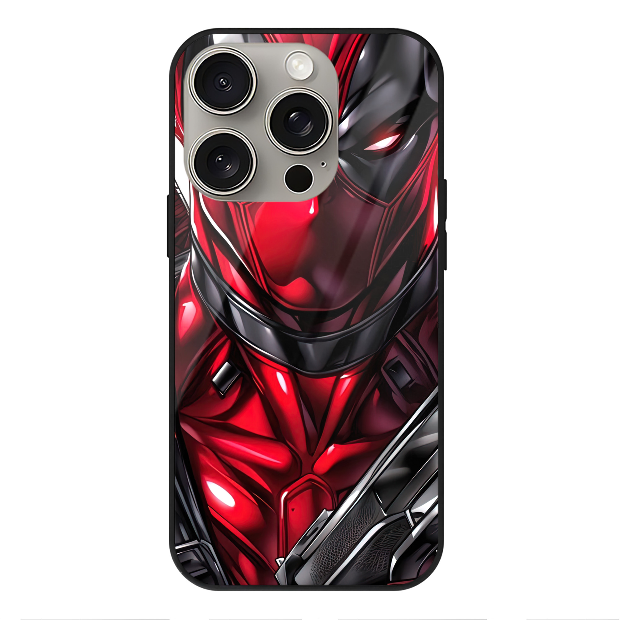 （画像用） Deadpool デッドプール 【iPhone15Pro対応】スマホケース 耐衝撃＆黄変防止 背面ガラス