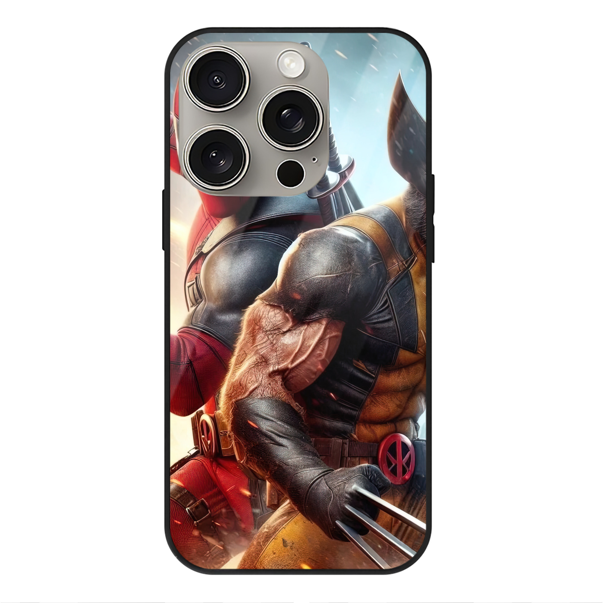 （画像用） Deadpool デッドプール 【iPhone15Pro対応】スマホケース 耐衝撃＆黄変防止 背面ガラス