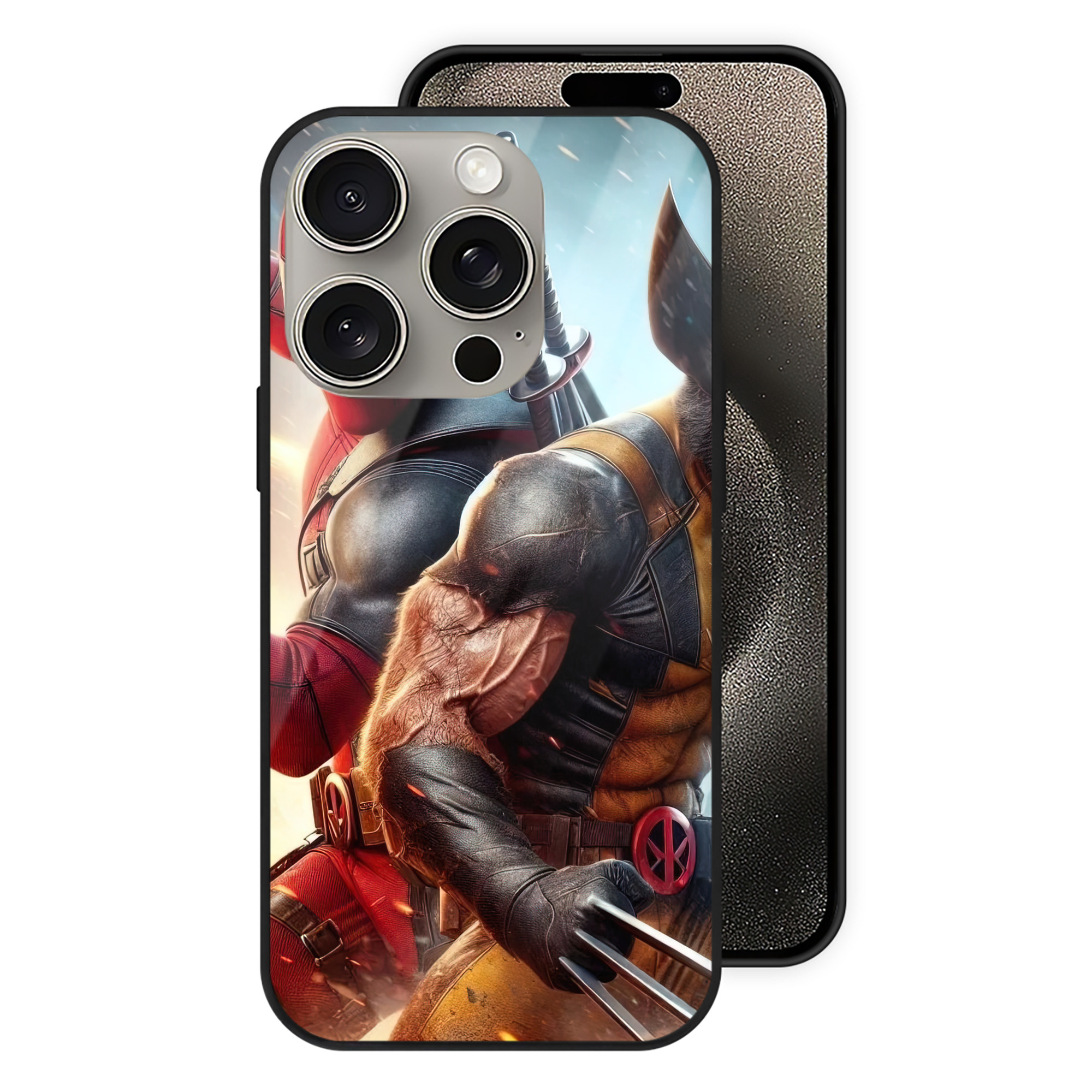 （画像用） Deadpool デッドプール 【iPhone15Pro対応】スマホケース 耐衝撃＆黄変防止 背面ガラス