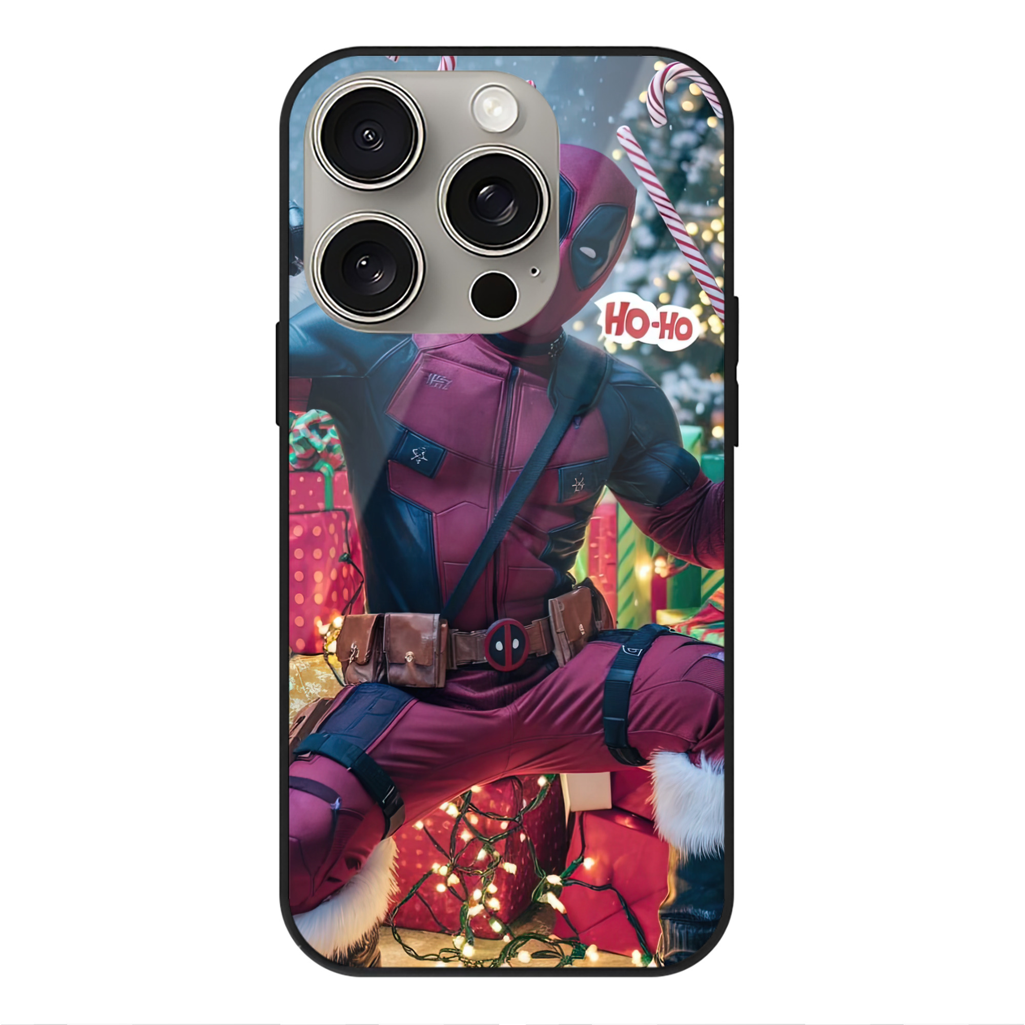 （画像用） Deadpool デッドプール 【iPhone15Pro対応】スマホケース 耐衝撃＆黄変防止 背面ガラス