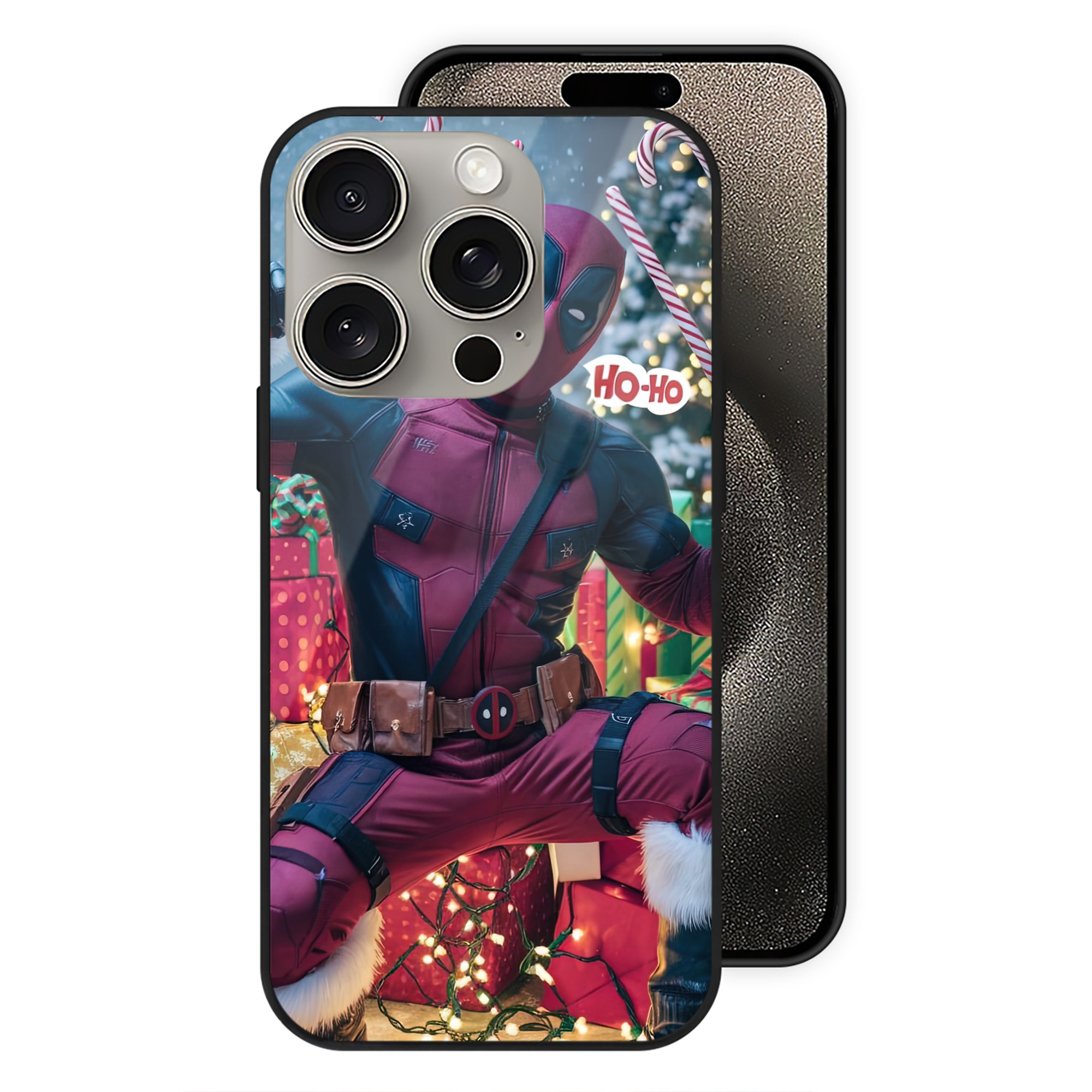 （画像用） Deadpool デッドプール 【iPhone15Pro対応】スマホケース 耐衝撃＆黄変防止 背面ガラス