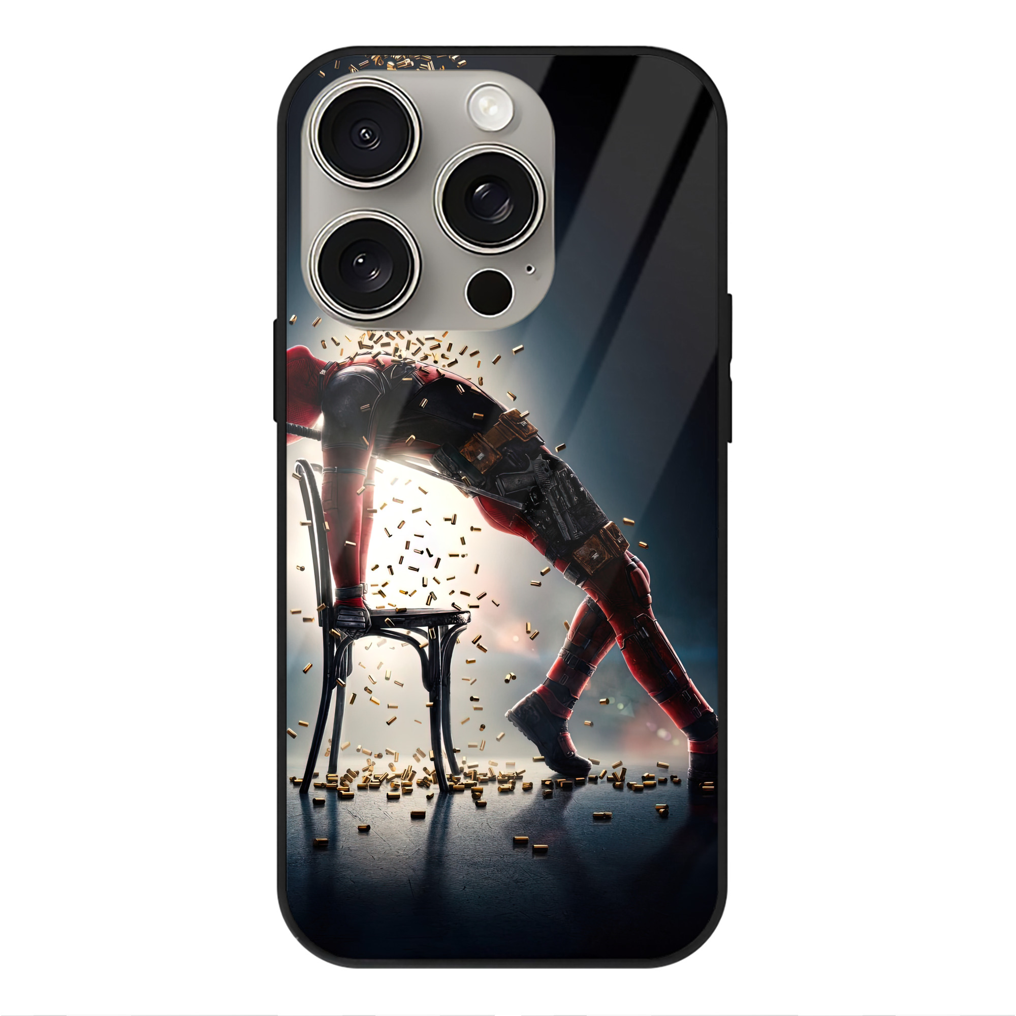（画像用） Deadpool デッドプール 【iPhone15Pro対応】スマホケース 耐衝撃＆黄変防止 背面ガラス