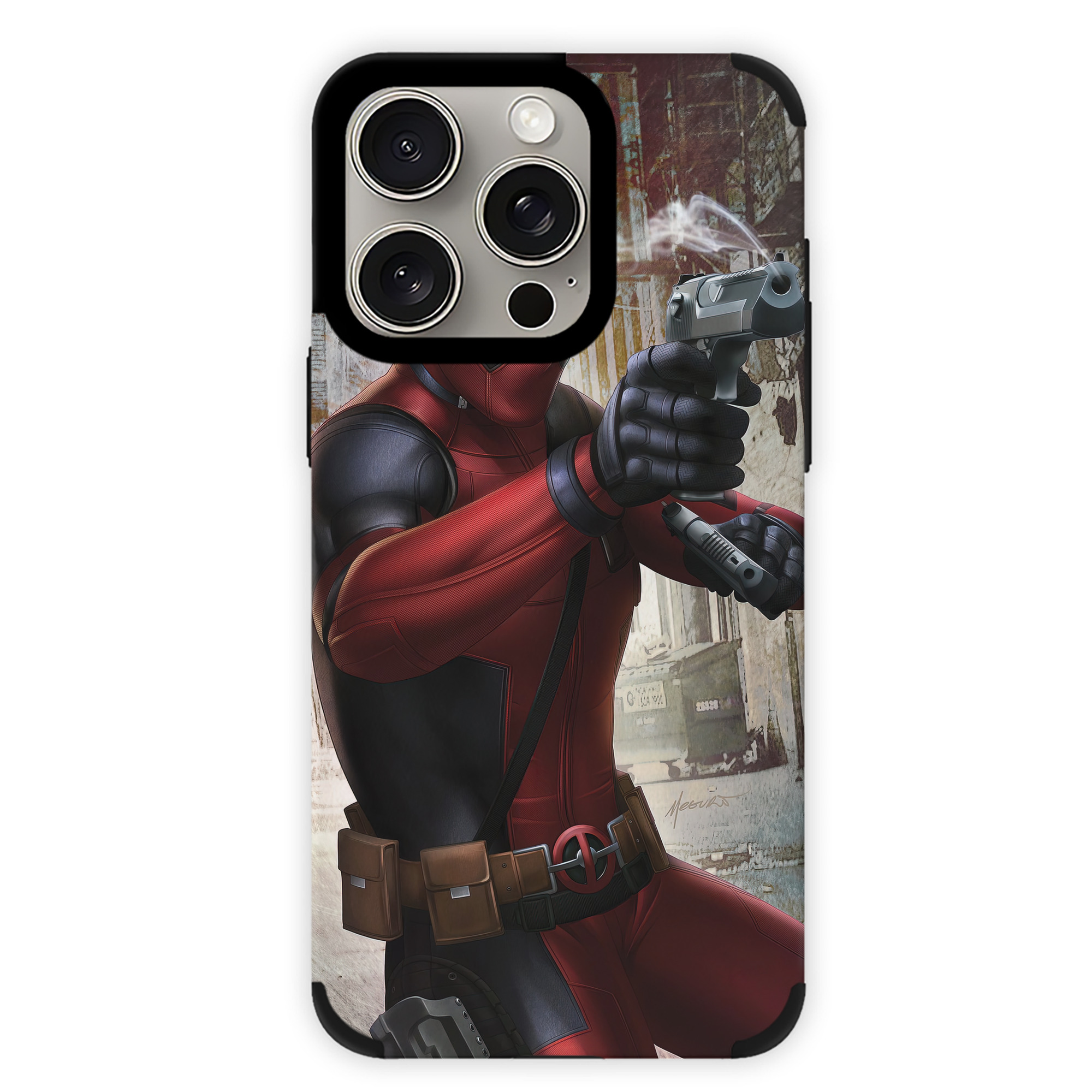 （画像用） Deadpool デッドプール 【iPhone15ProMax対応】 PUレザー スマホケース 耐衝撃＆黄変防止