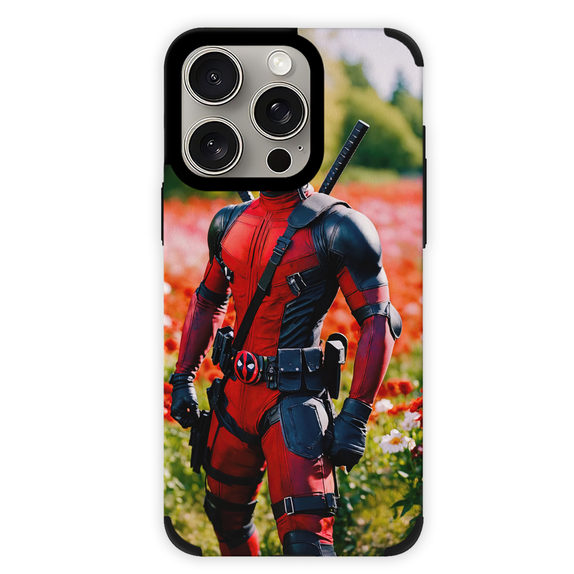 （画像用） Deadpool デッドプール 【iPhone15ProMax対応】 PUレザー スマホケース 耐衝撃＆黄変防止