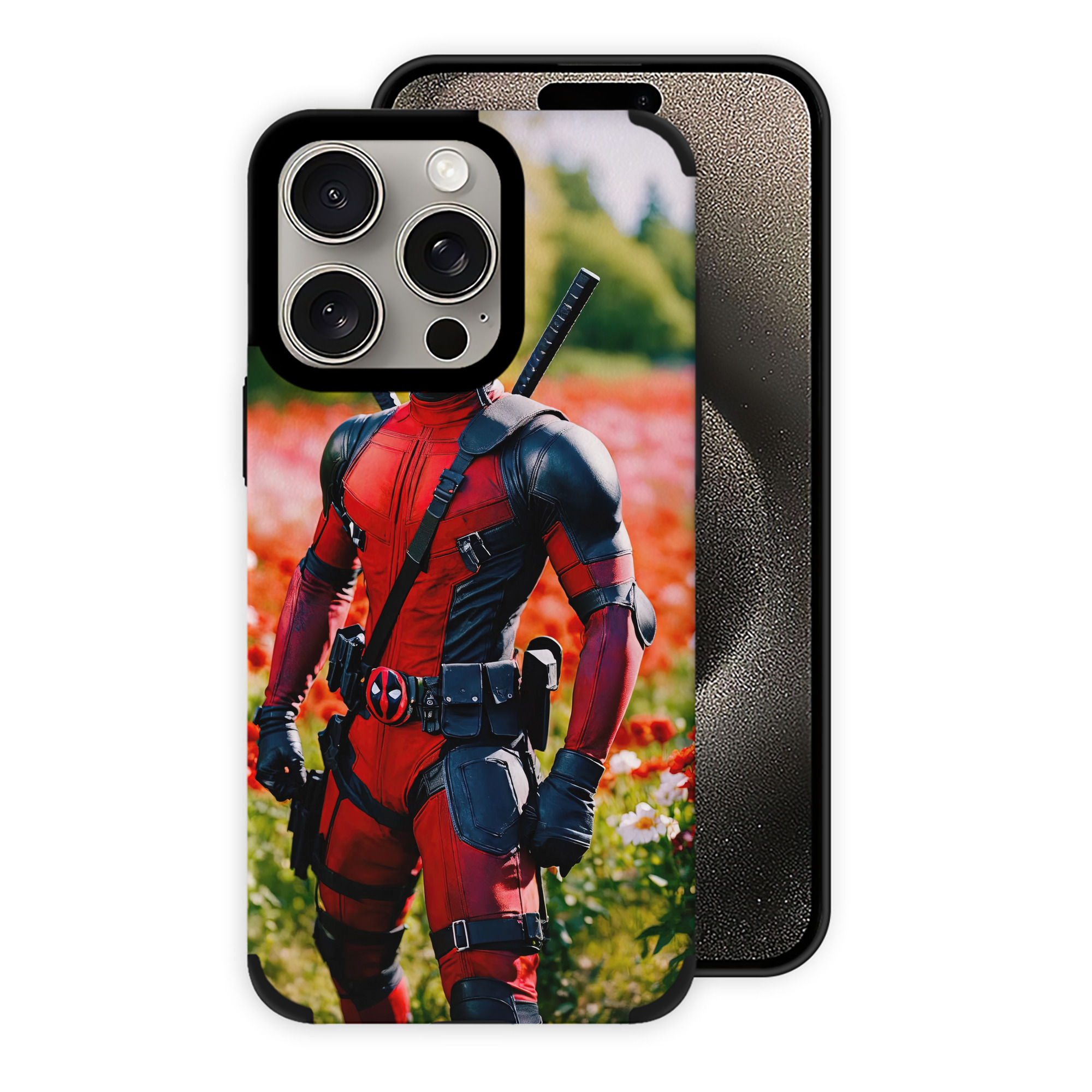 （画像用） Deadpool デッドプール 【iPhone15ProMax対応】 PUレザー スマホケース 耐衝撃＆黄変防止