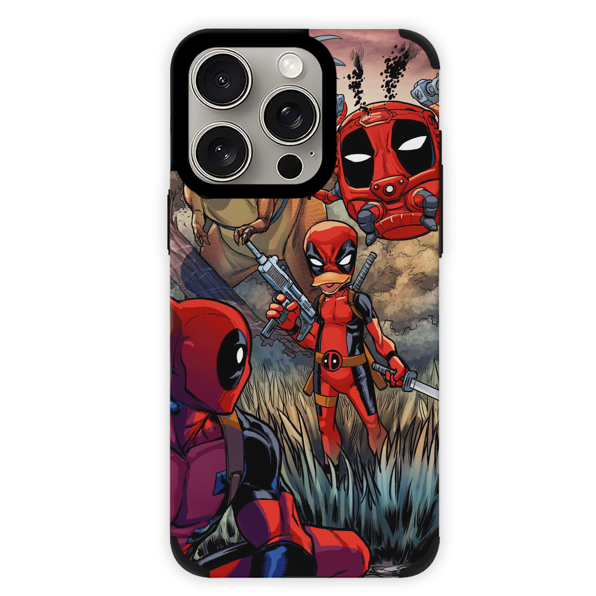 （画像用） Deadpool デッドプール 【iPhone15ProMax対応】 PUレザー スマホケース 耐衝撃＆黄変防止