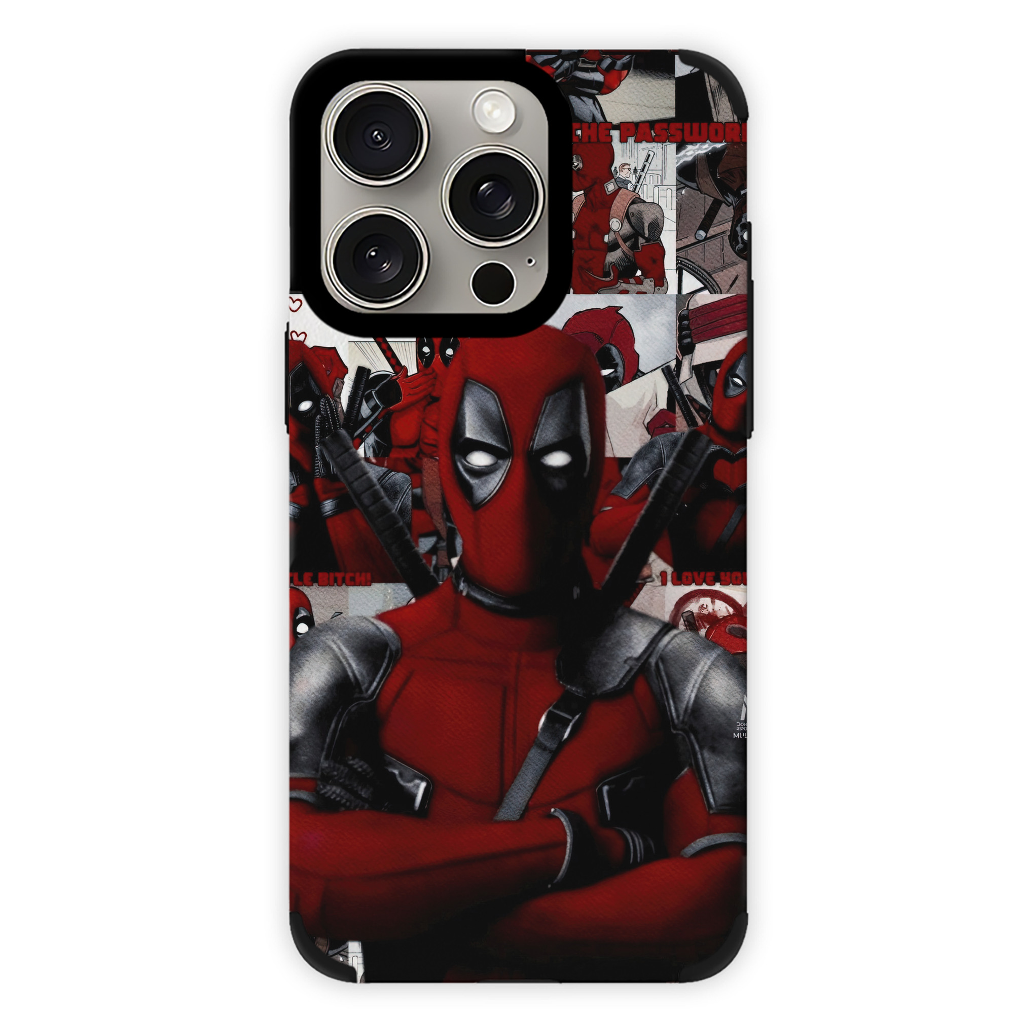 （画像用） Deadpool デッドプール 【iPhone15ProMax対応】 PUレザー スマホケース 耐衝撃＆黄変防止