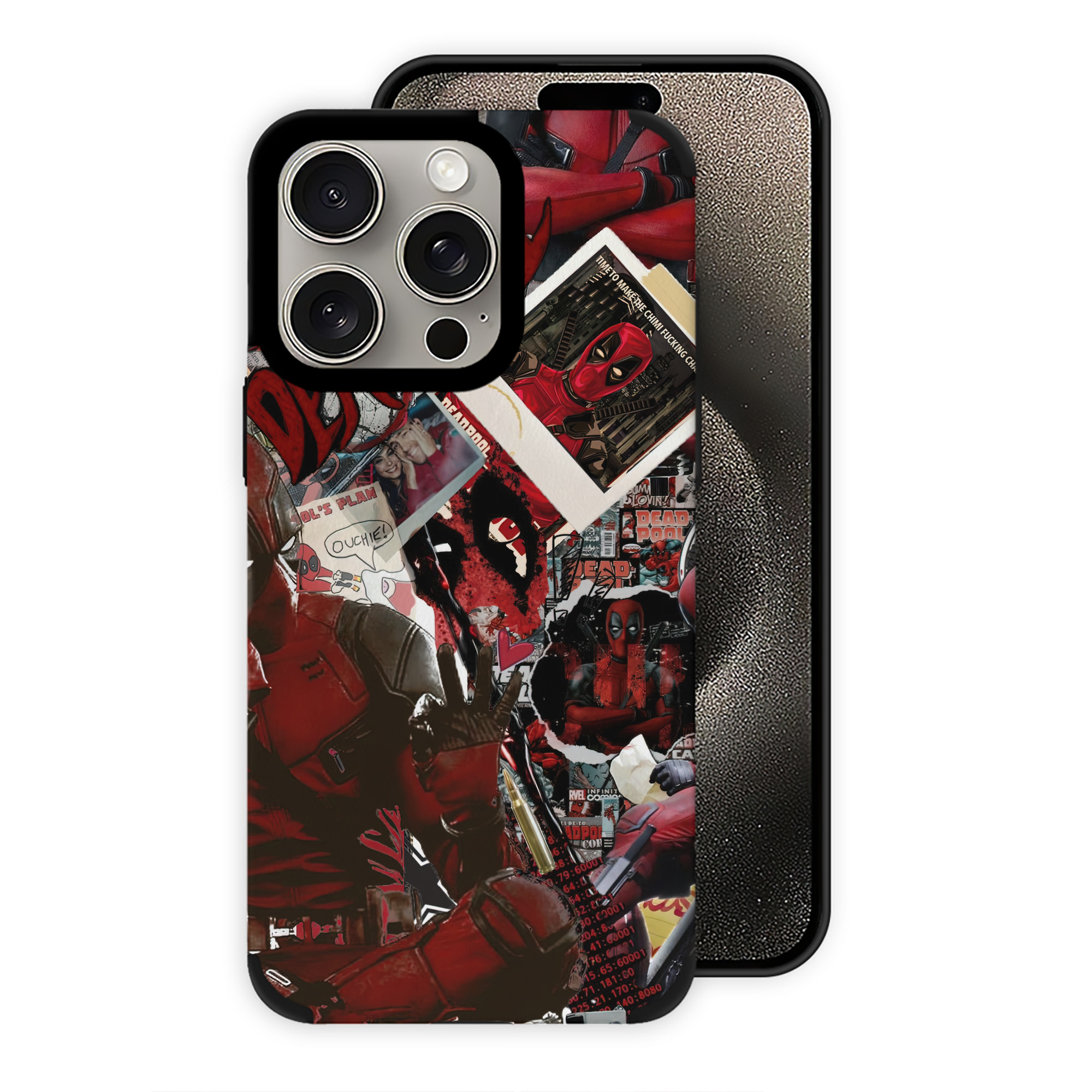 （画像用） Deadpool デッドプール 【iPhone15ProMax対応】 PUレザー スマホケース 耐衝撃＆黄変防止