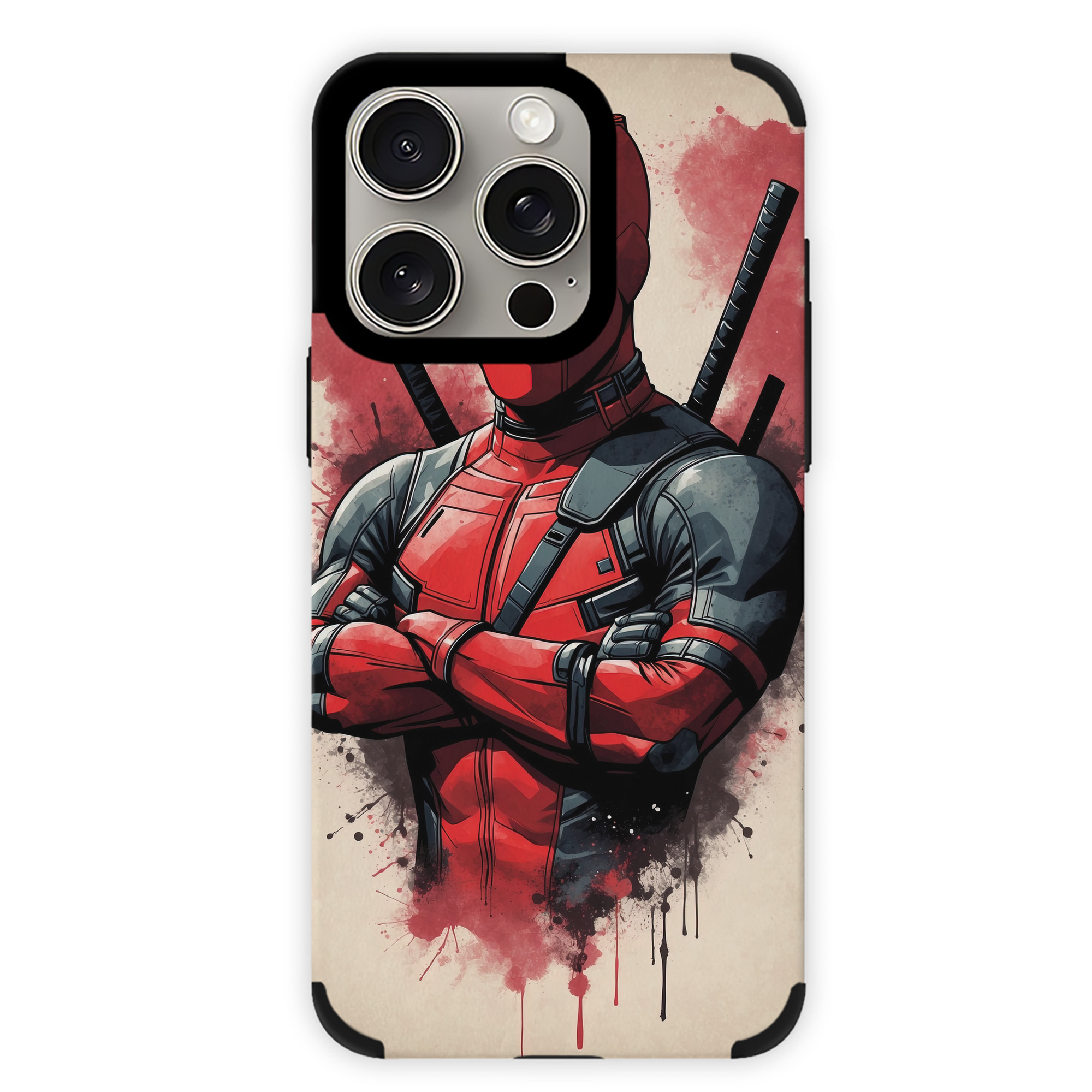 （画像用） Deadpool デッドプール 【iPhone15ProMax対応】 PUレザー スマホケース 耐衝撃＆黄変防止