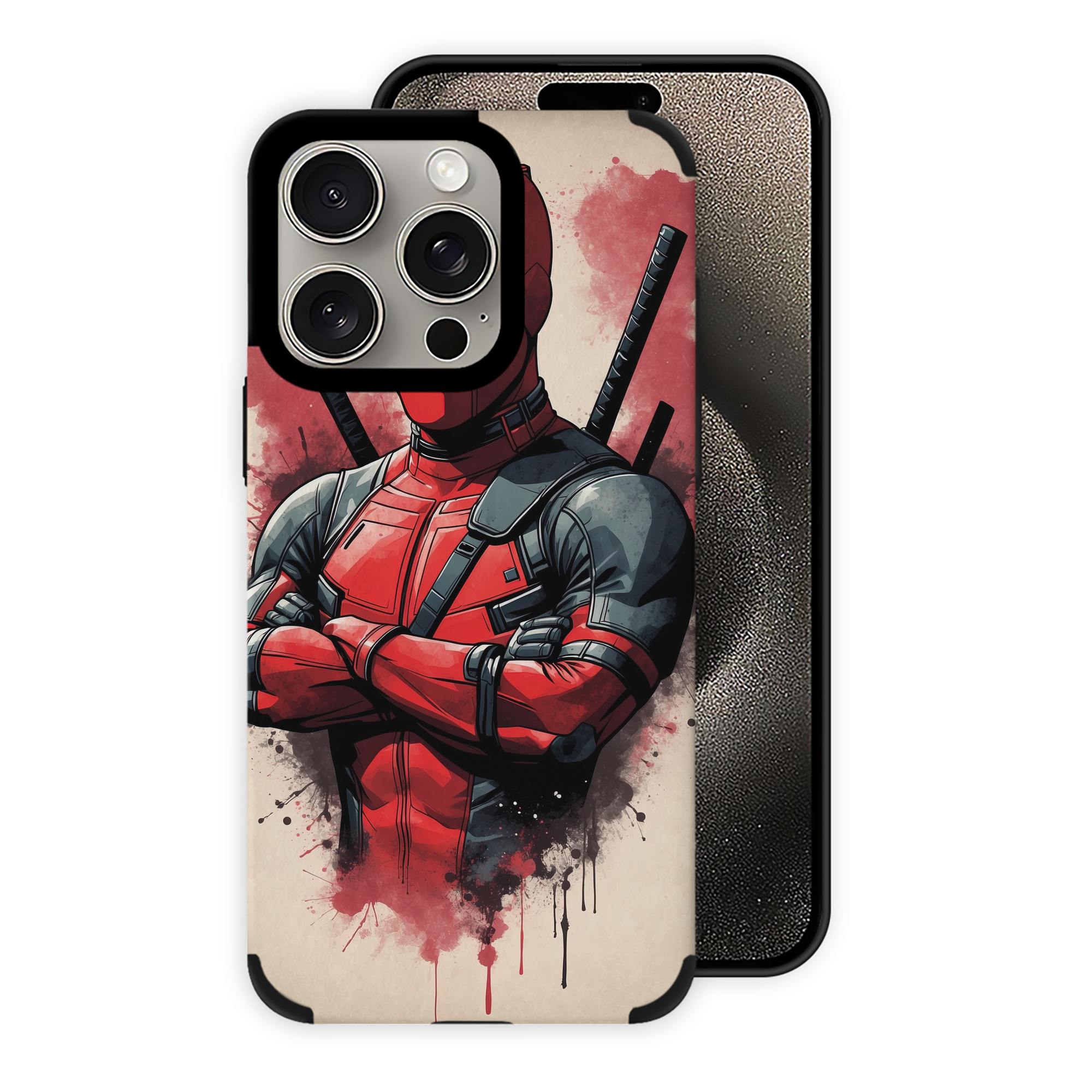 （画像用） Deadpool デッドプール 【iPhone15ProMax対応】 PUレザー スマホケース 耐衝撃＆黄変防止