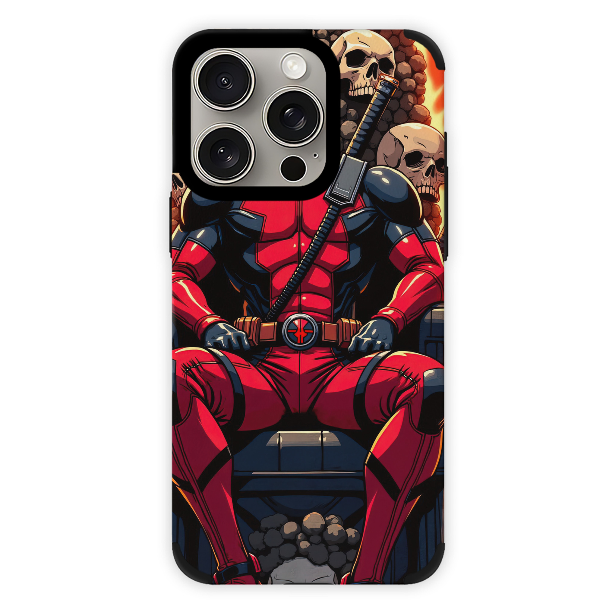 （画像用） Deadpool デッドプール 【iPhone15ProMax対応】 PUレザー スマホケース 耐衝撃＆黄変防止